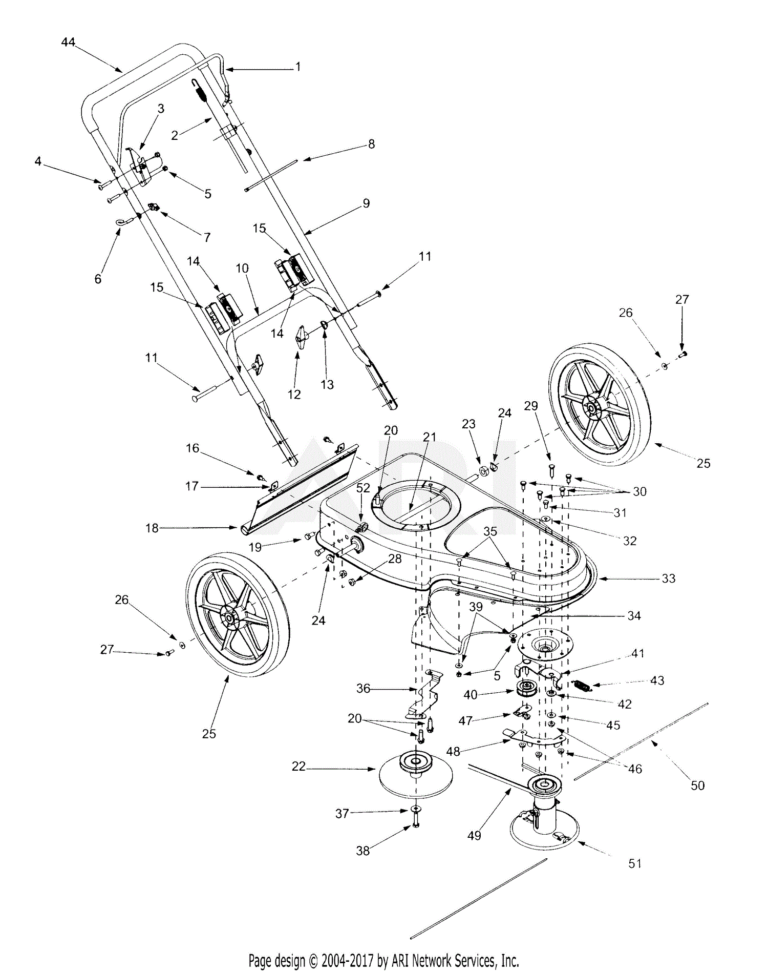 MTD 25A-258H190 HWT-622 Trimmer Mower (2001) Parts Diagram for Trimmer ...