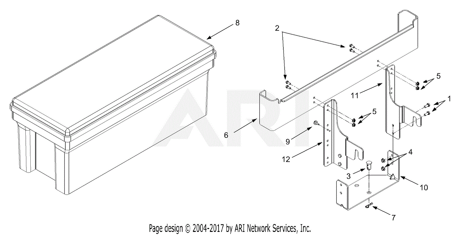 MTD 190-604-101 Toolbox (2002) Parts Diagram for Toolbox