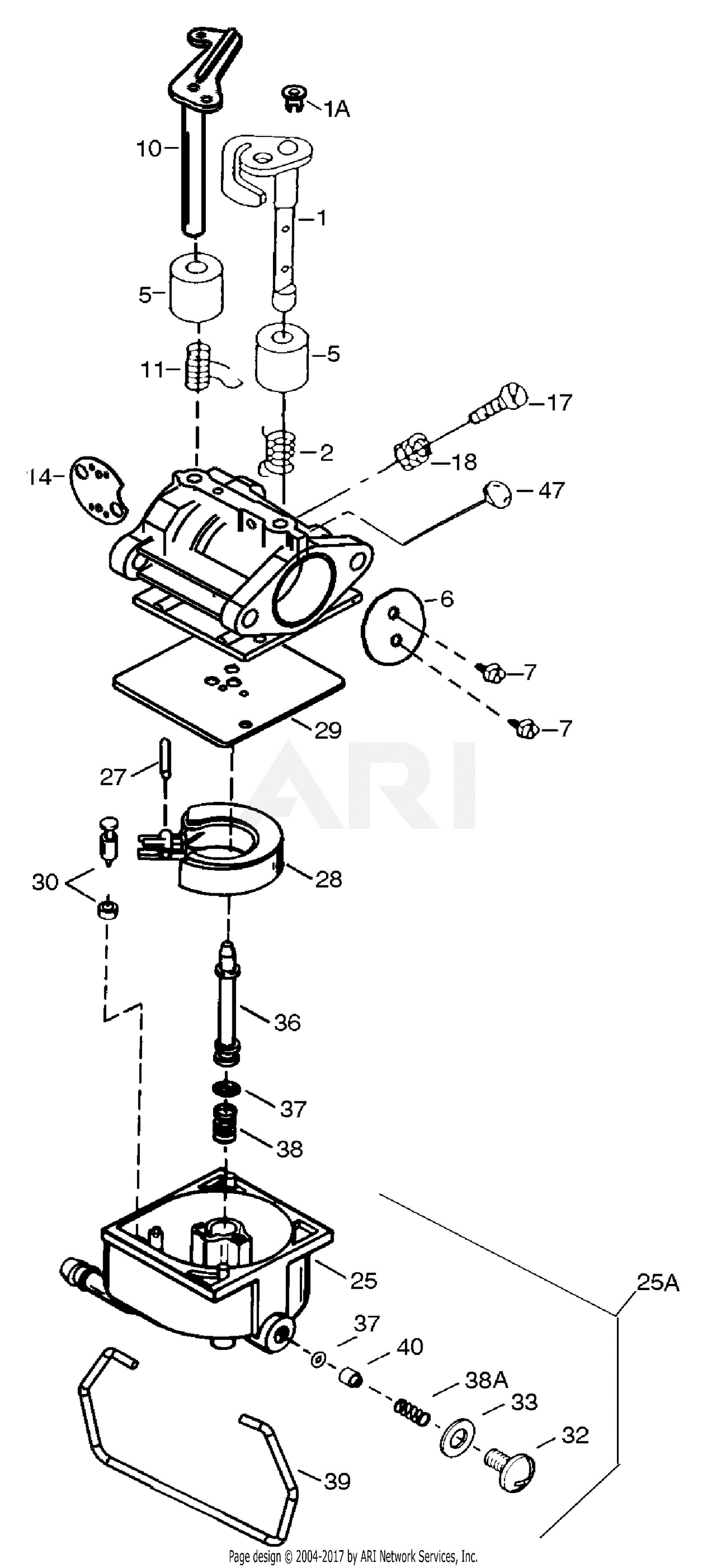 MTD 13A2606G190 LT-1500 (2003) Parts Diagram for Carburetor