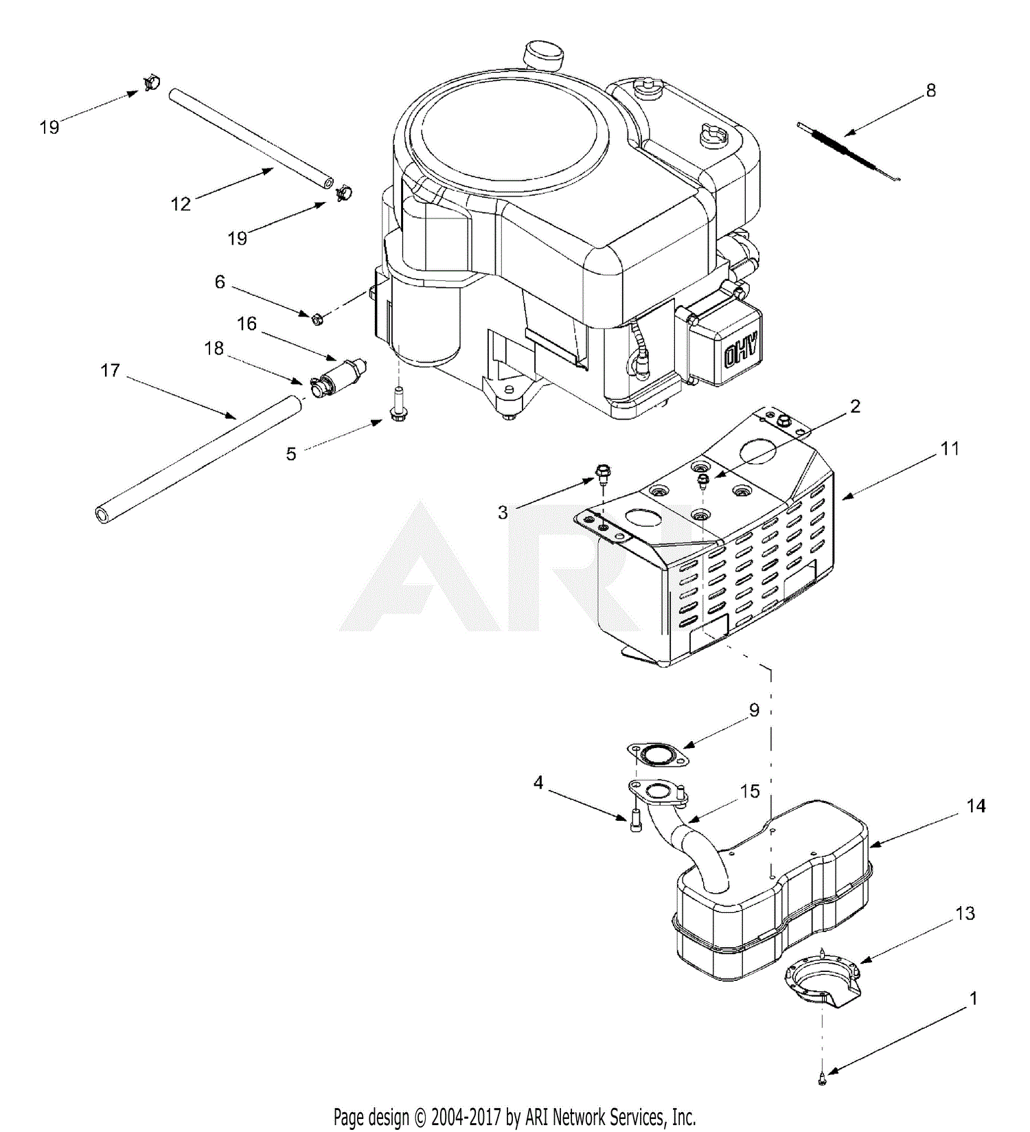 Mtd 13a2606g190 Lt-1500 (2003) Parts Diagram For Engine Accessories