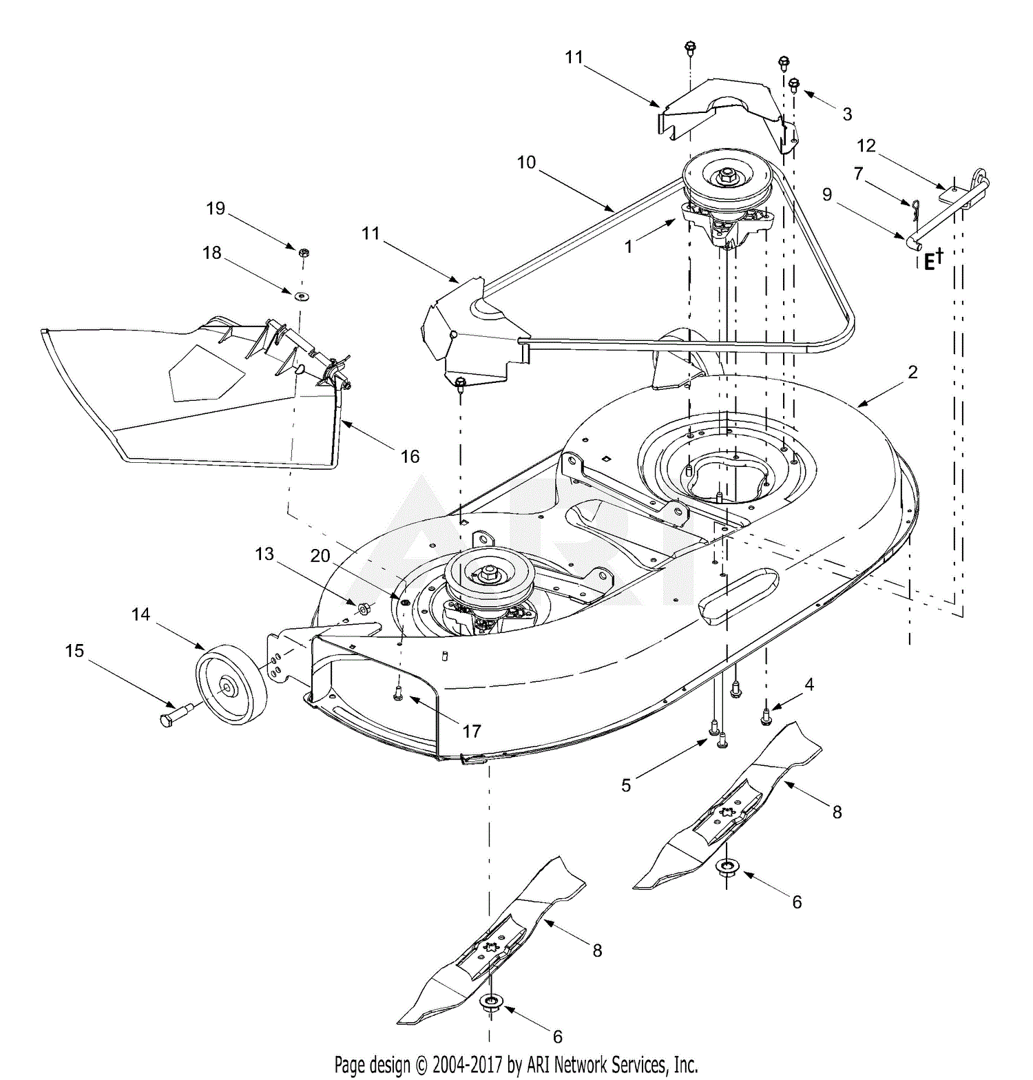 MTD 13A2683G790 LT-175 (2004) Parts Diagram for Deck Assembly cub cadet starter diagram 