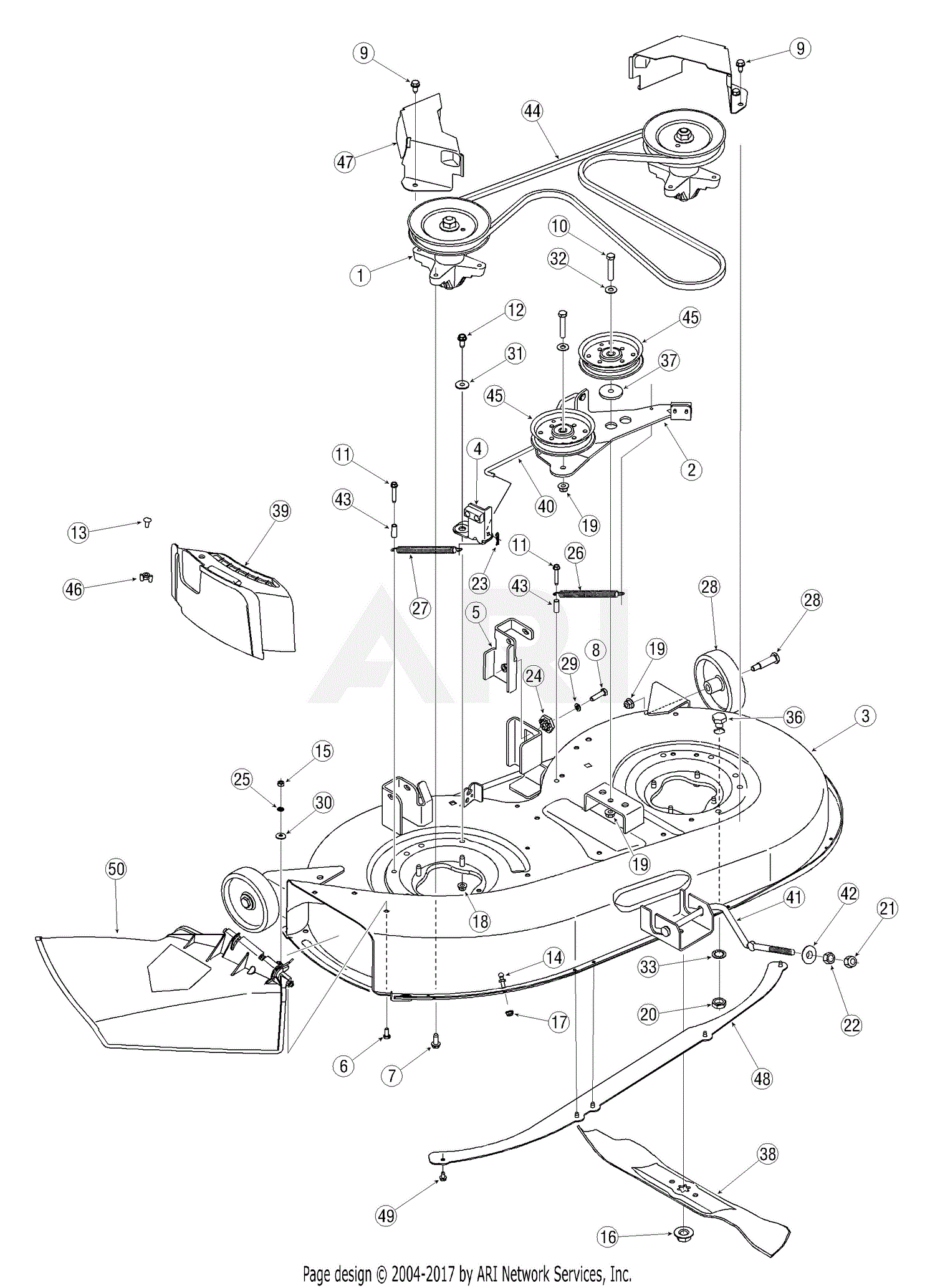 MTD 13A2771G790 LT-542G (2005) Parts Diagram for Deck Assembly cub cadet wiring schematic 