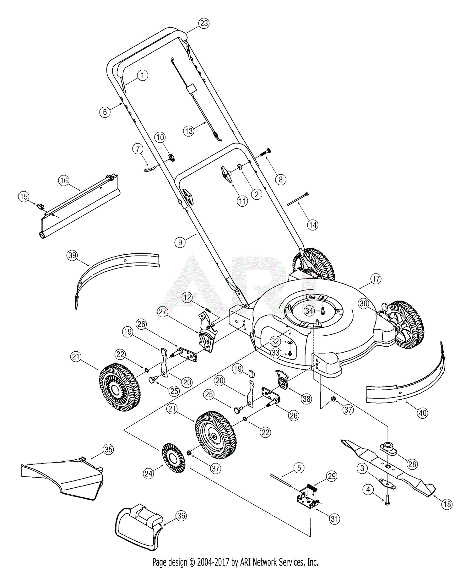 MTD 11A-105D790 (2005) Parts Diagram for General Assembly