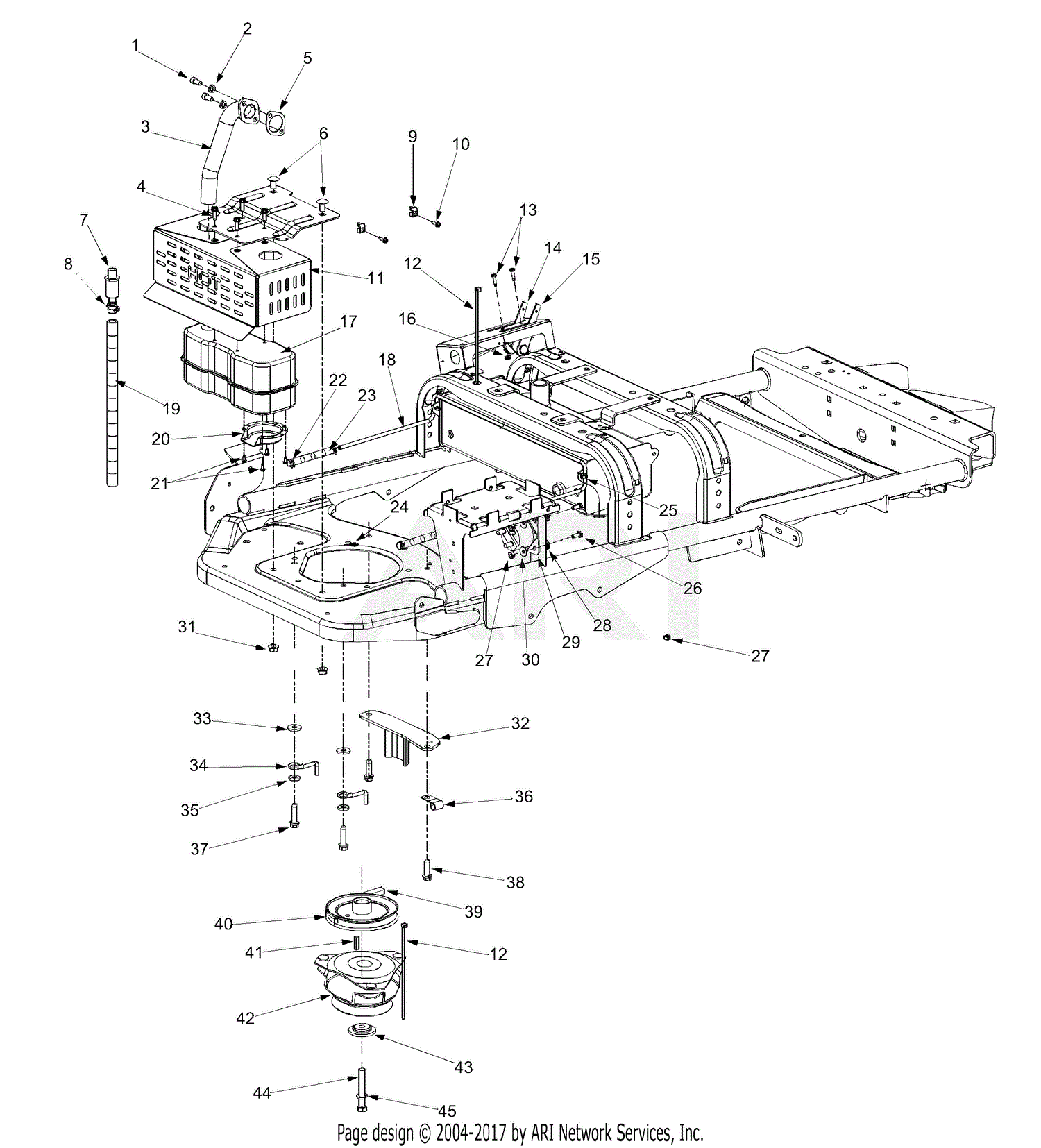 MTD ZT-1850 (2001), 53AA1A5L190 (2001) Parts Diagram for ... 154 cub cadet wiring diagram 
