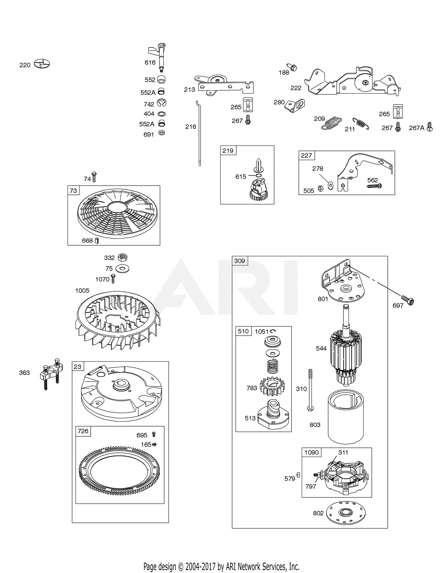 MTD ZT-54 17BK2ACK (2008) 17BK2ACK090 (2008) Parts Diagram for Engine ...