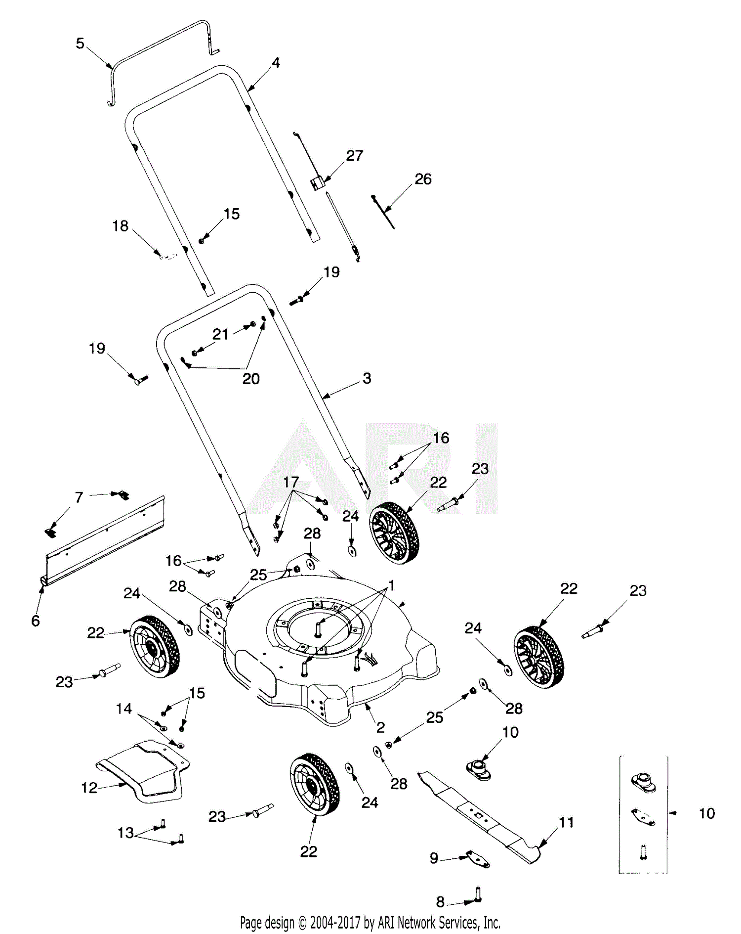 MTD 11A-021D062 (2000) Parts Diagram for General Assembly