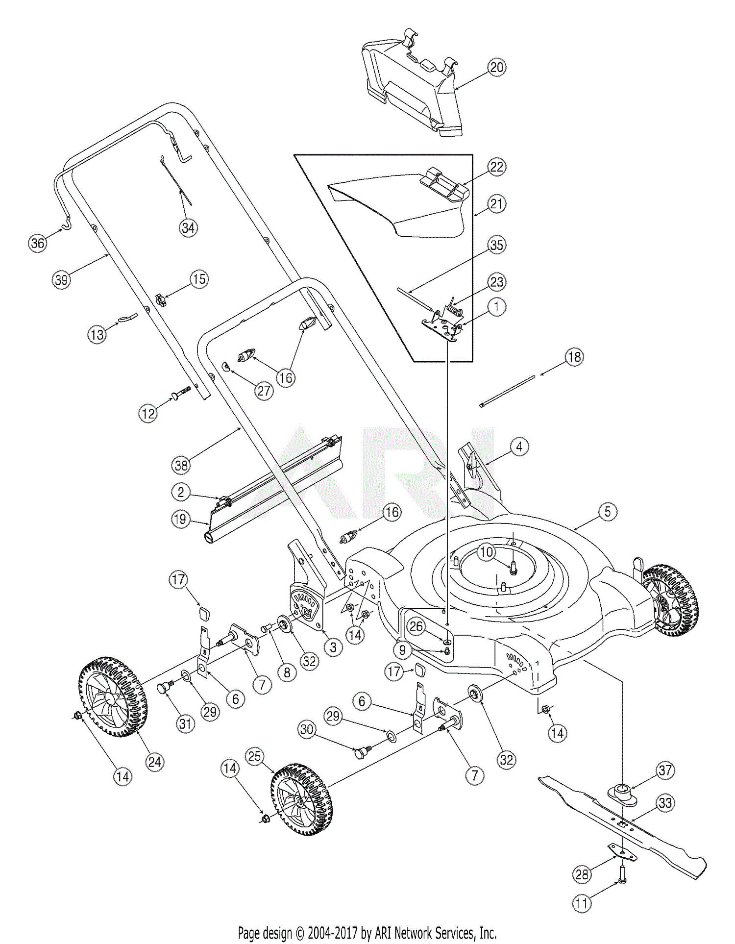 MTD 11A-084E729 (2005) Parts Diagram for General Assembly