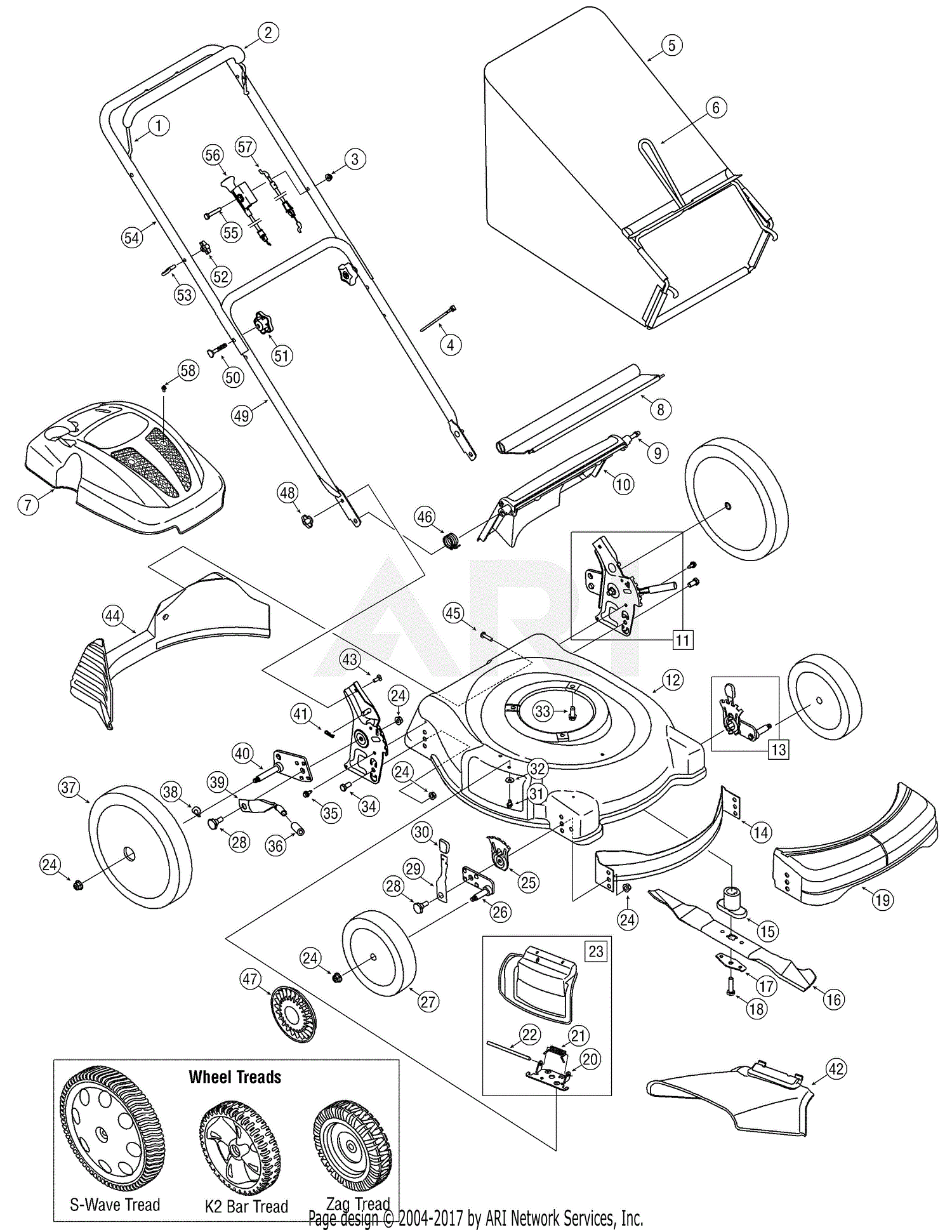 MTD 11A-54MB055 (2007) Parts Diagram for General Assembly