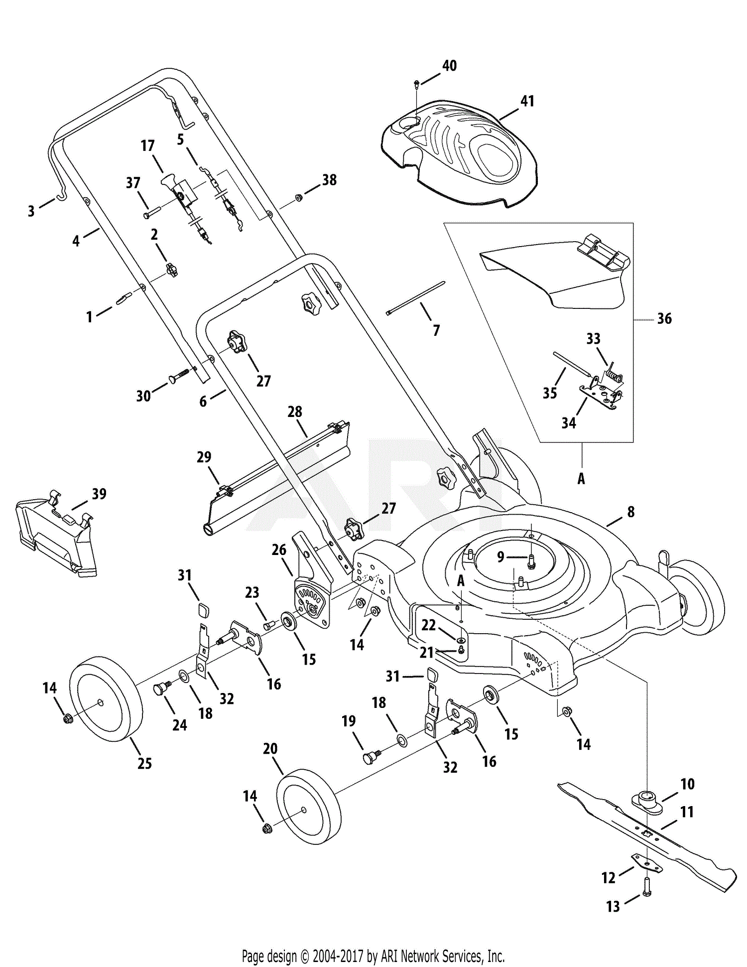 MTD 11A-08MA029 (2008) Parts Diagram for General Assembly