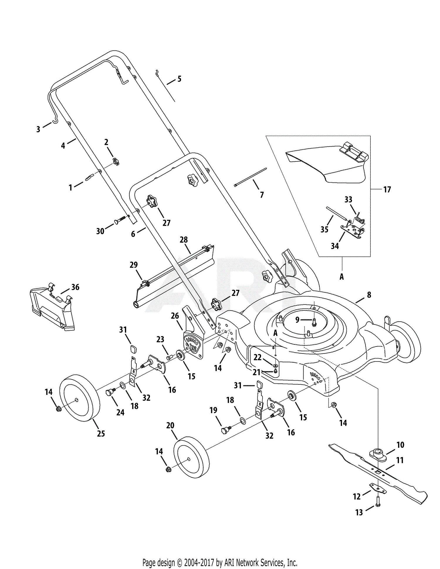 Mtd 11a-084e029 (2009) Parts Diagram For General Assembly