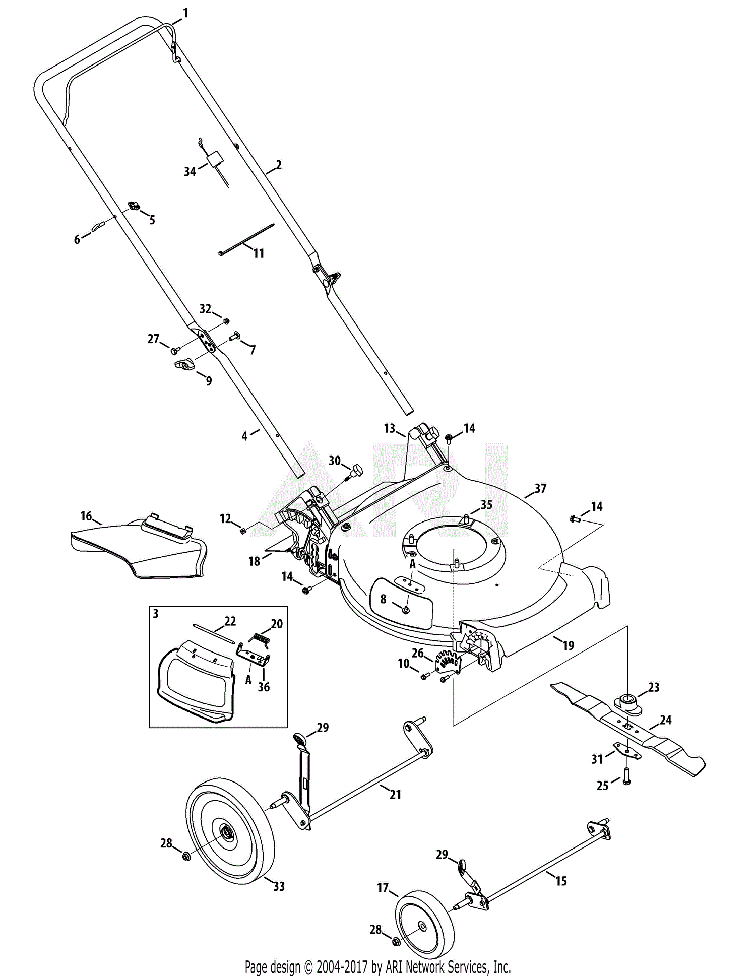 MTD 11A-B0S5700 (2015) Parts Diagram for General Assembly