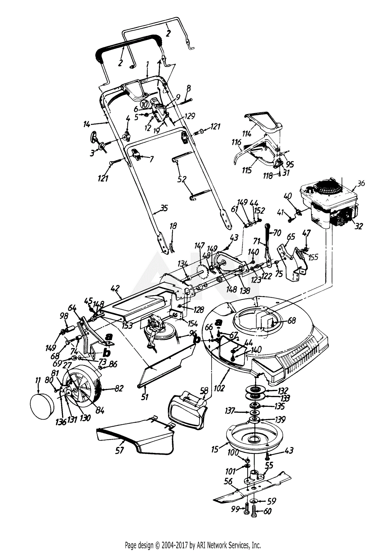 MTD 126-135A145 (1996) Parts Diagram for General Assembly