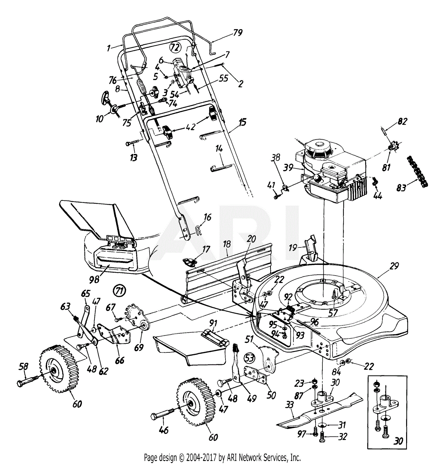 MTD 126-282C352 (1670888) (1996) Parts Diagram for General Assembly