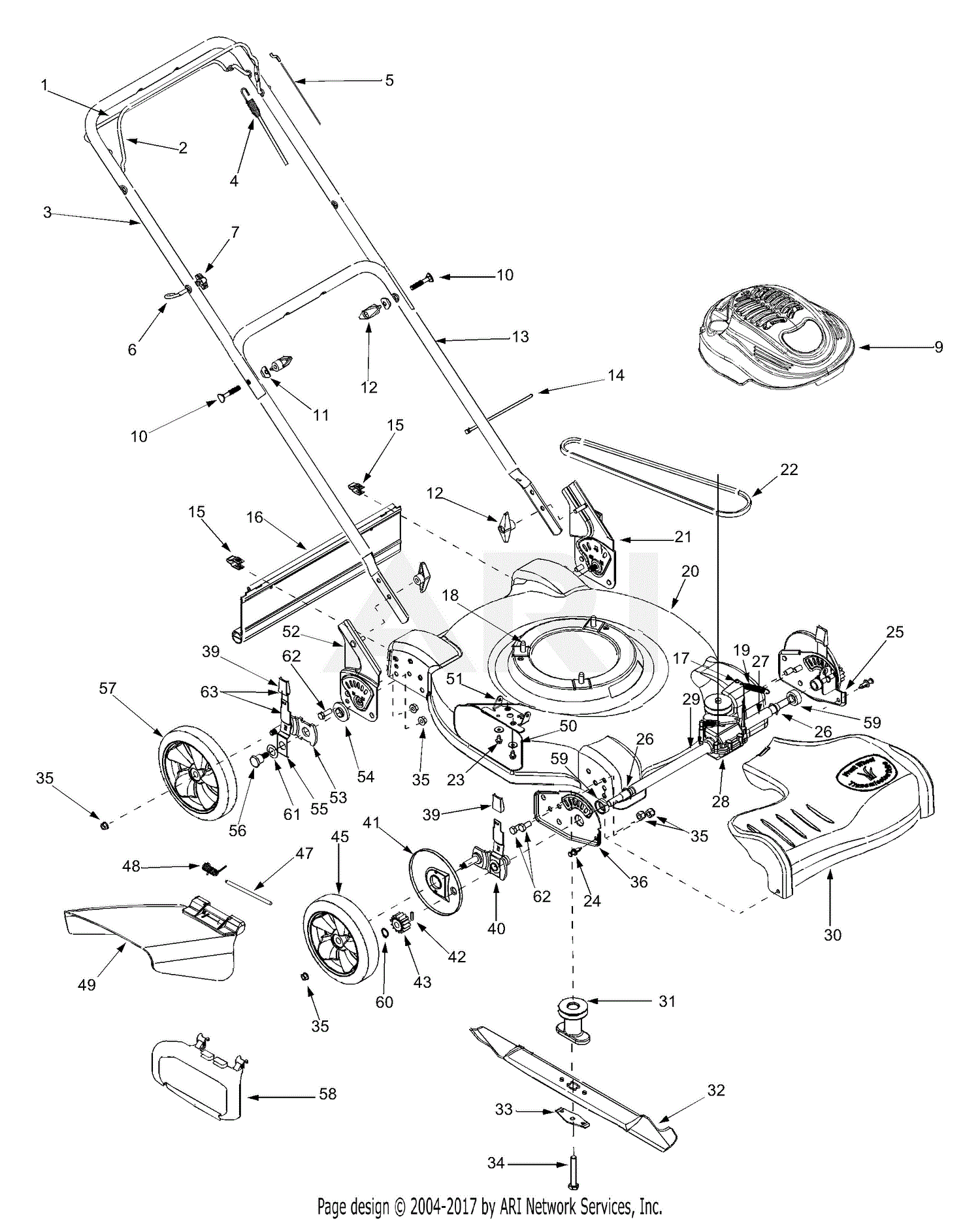 MTD 12A-263F800 (2005) Parts Diagram for General Assembly