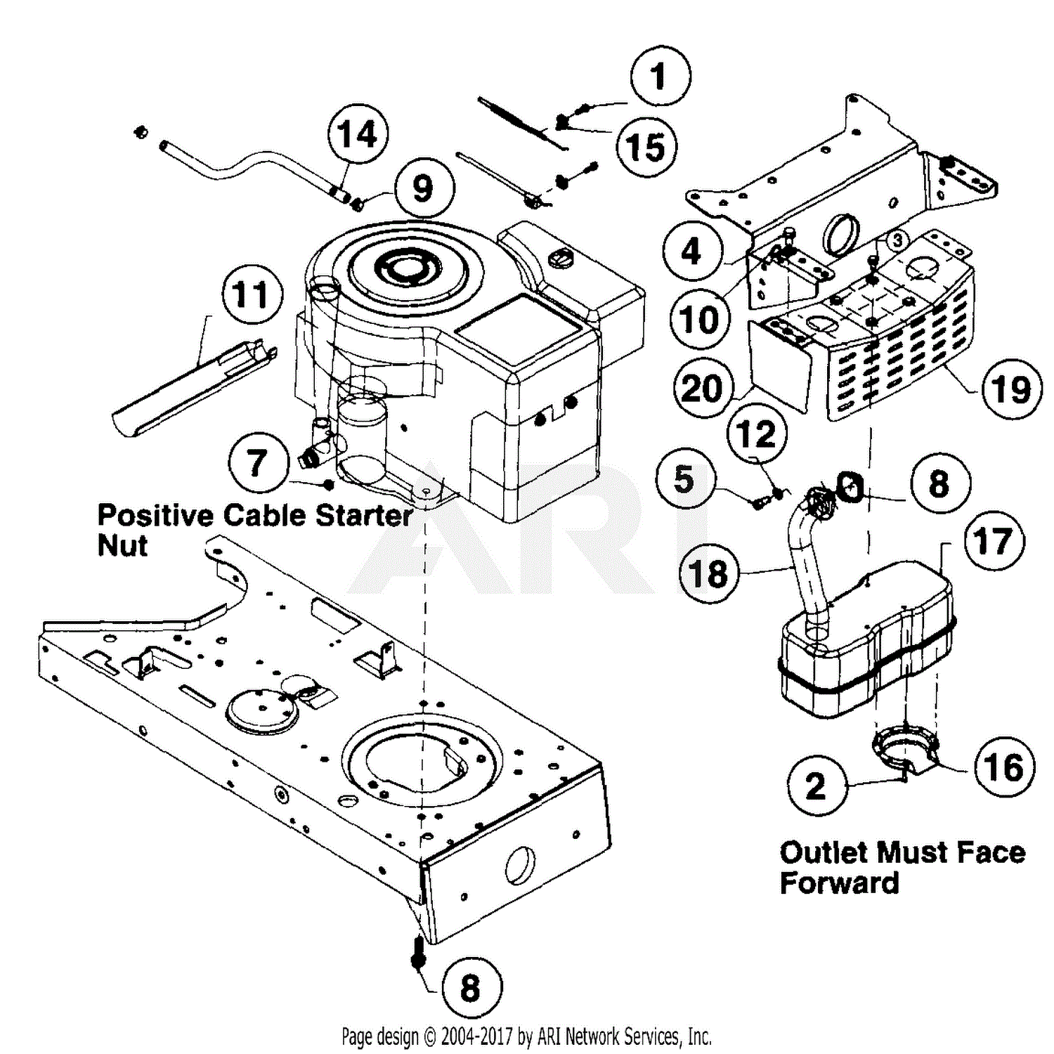 MTD 136M660G700 (1996) Parts Diagram for Muffler Assembly