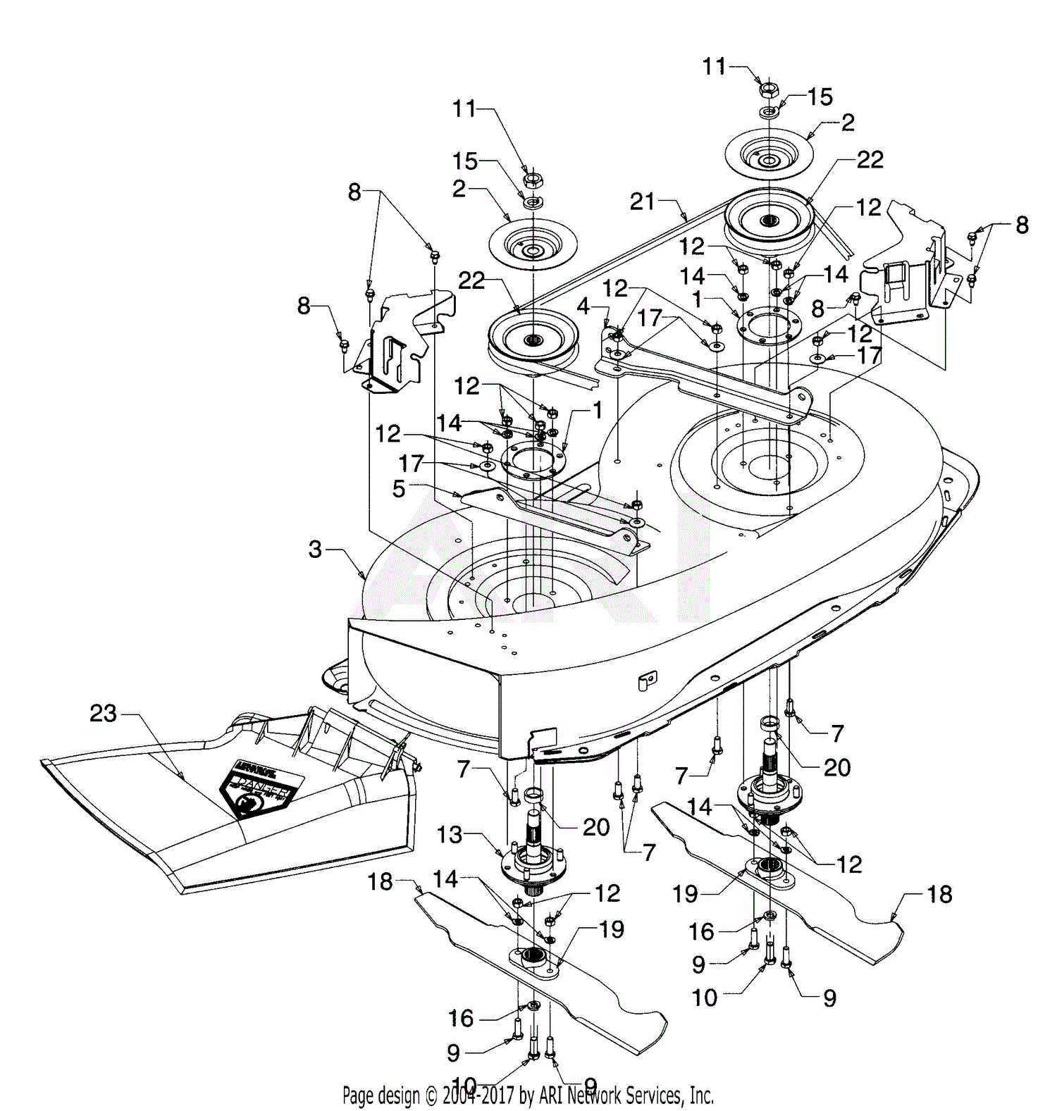 Mtd 13ah451e062  1997  Parts Diagram For Deck And Spindle