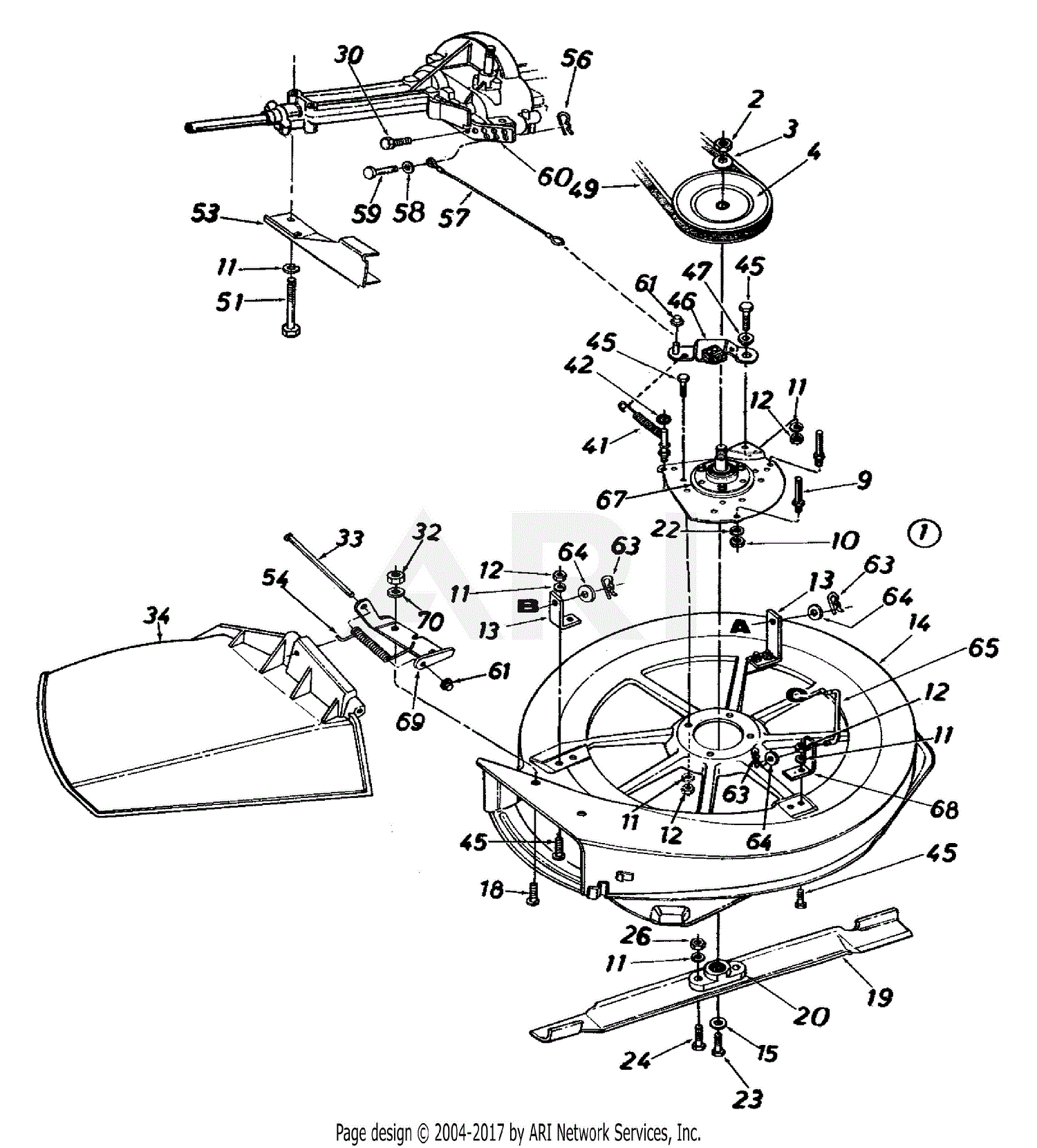 MTD 13A7560B352 (1998) Parts Diagram for Deck Assembly