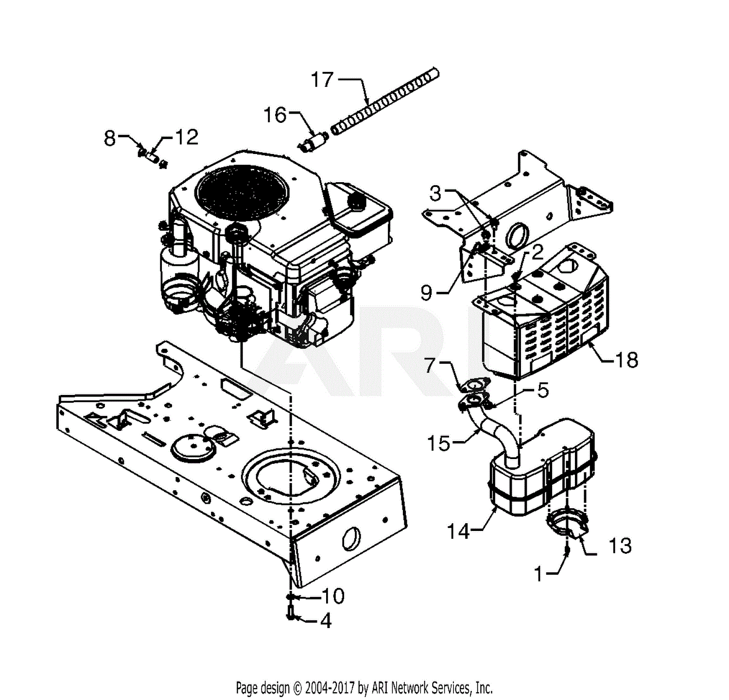 MTD 13AX675G062 (2000) Parts Diagram for Muffler & Engine Accessories ...