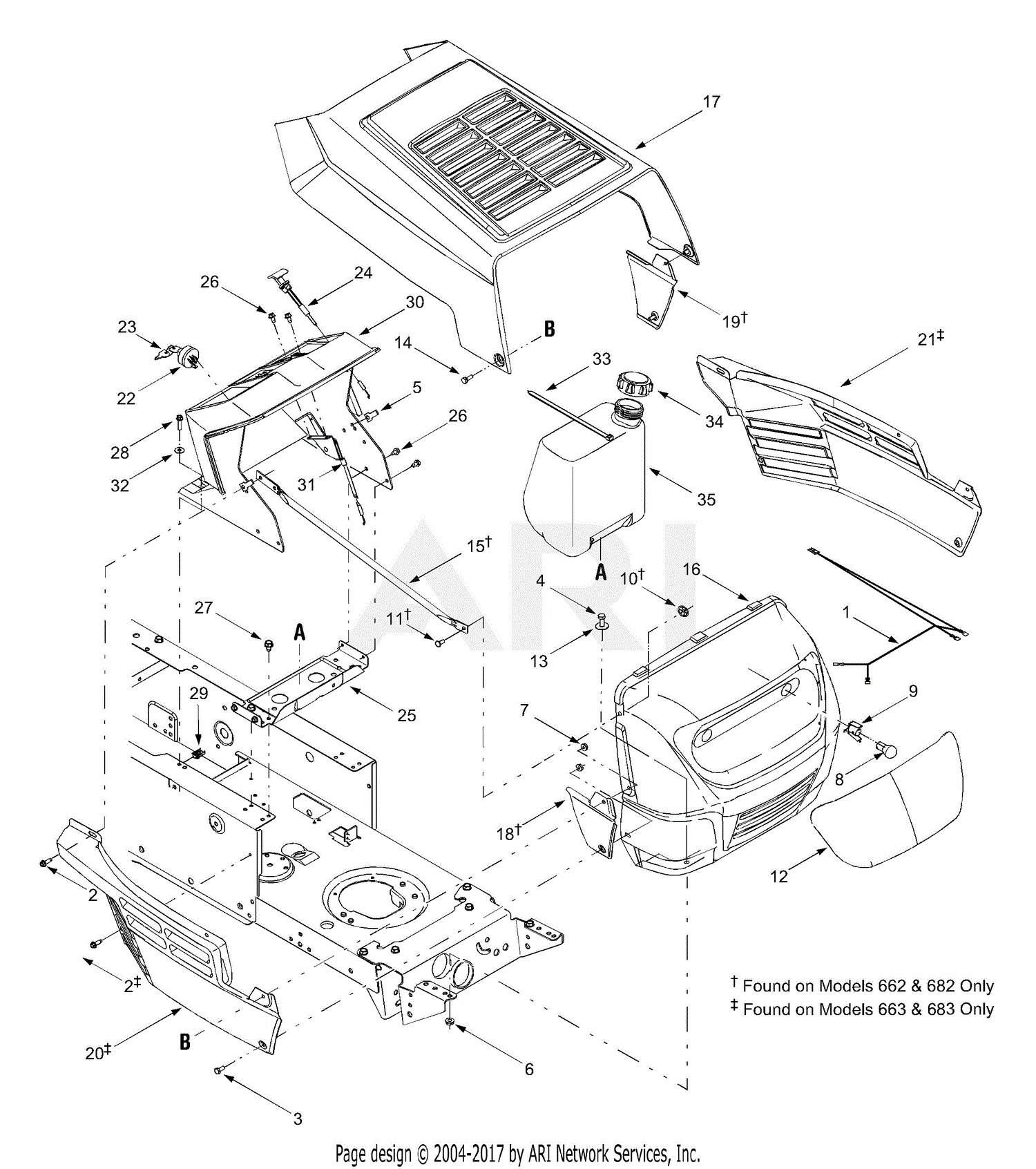 MTD 13AN682G129 (2003) Parts Diagram for Hood Style 2 wire diagram for cub cadet 682 