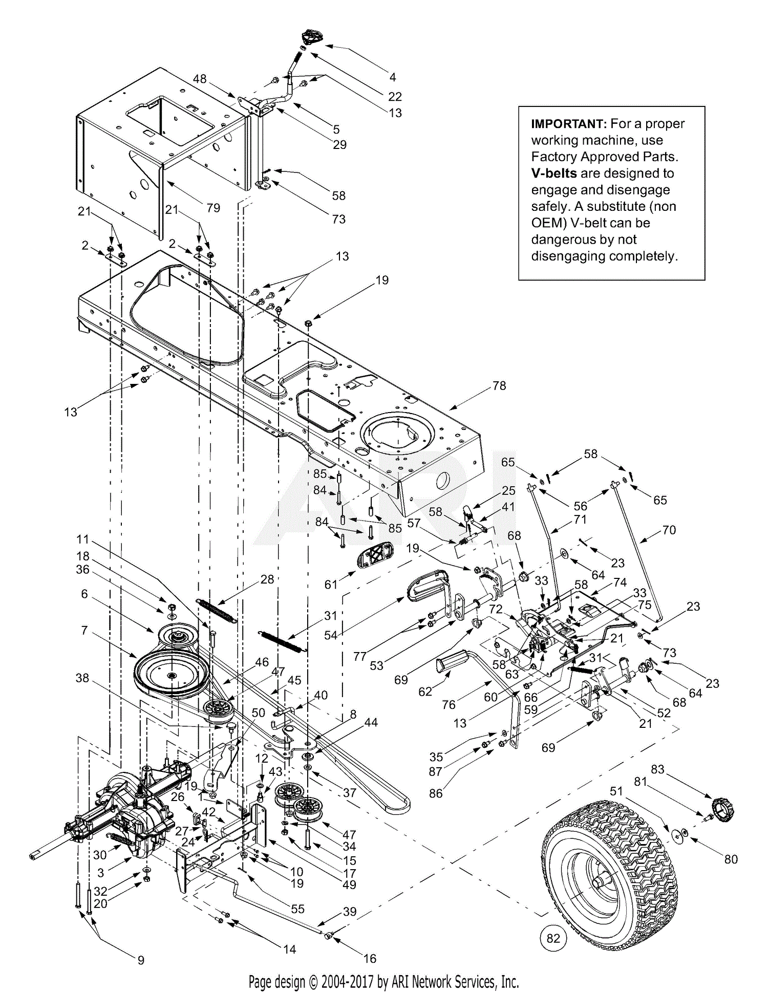 Mtd 13bt604h452  2003  Parts Diagram For Drive  Controls