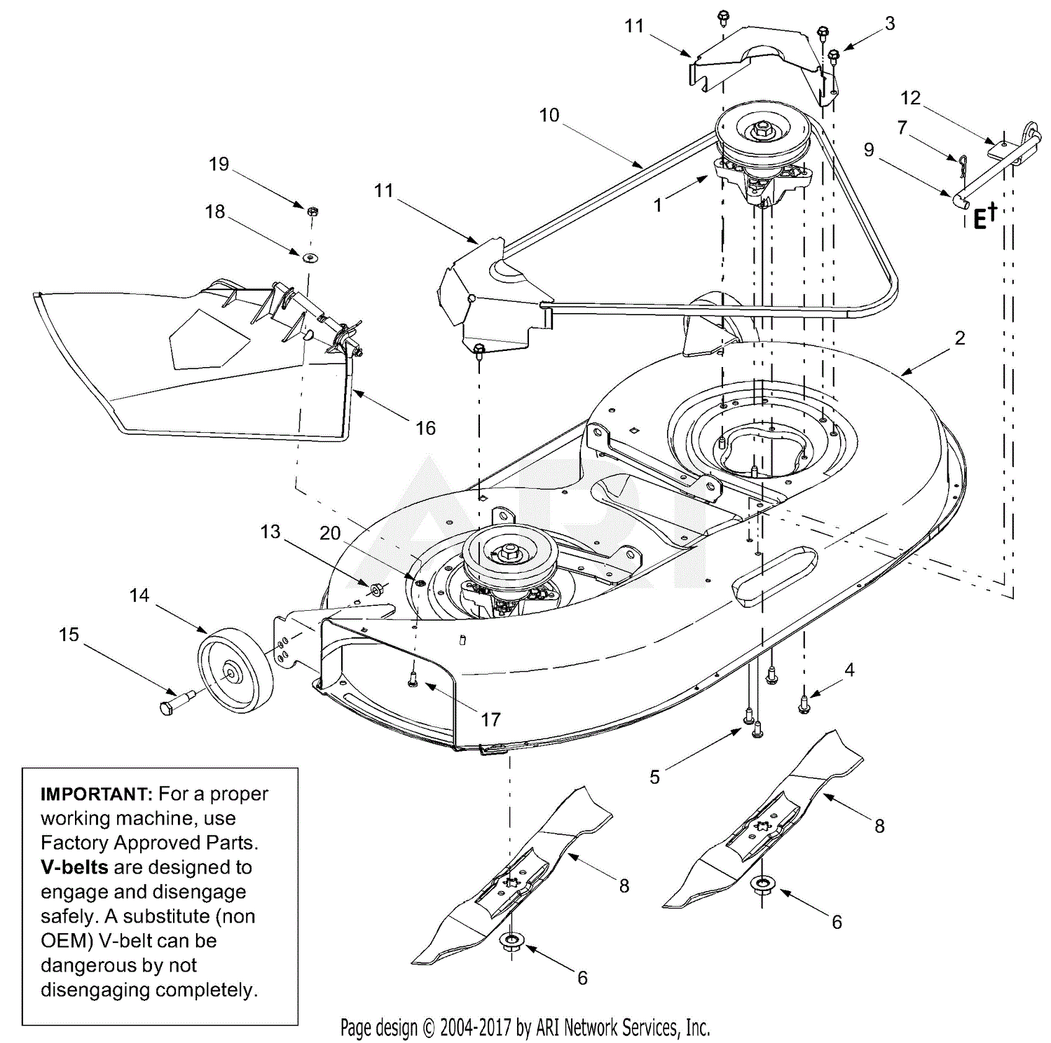 MTD 13AJ693G755 (2004) Parts Diagram for Deck Assembly