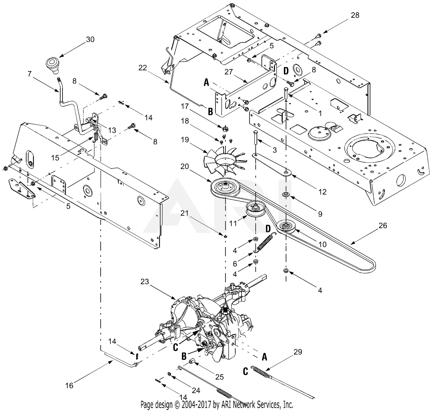 MTD 13AJ693G755 (2004) Parts Diagram for Drive