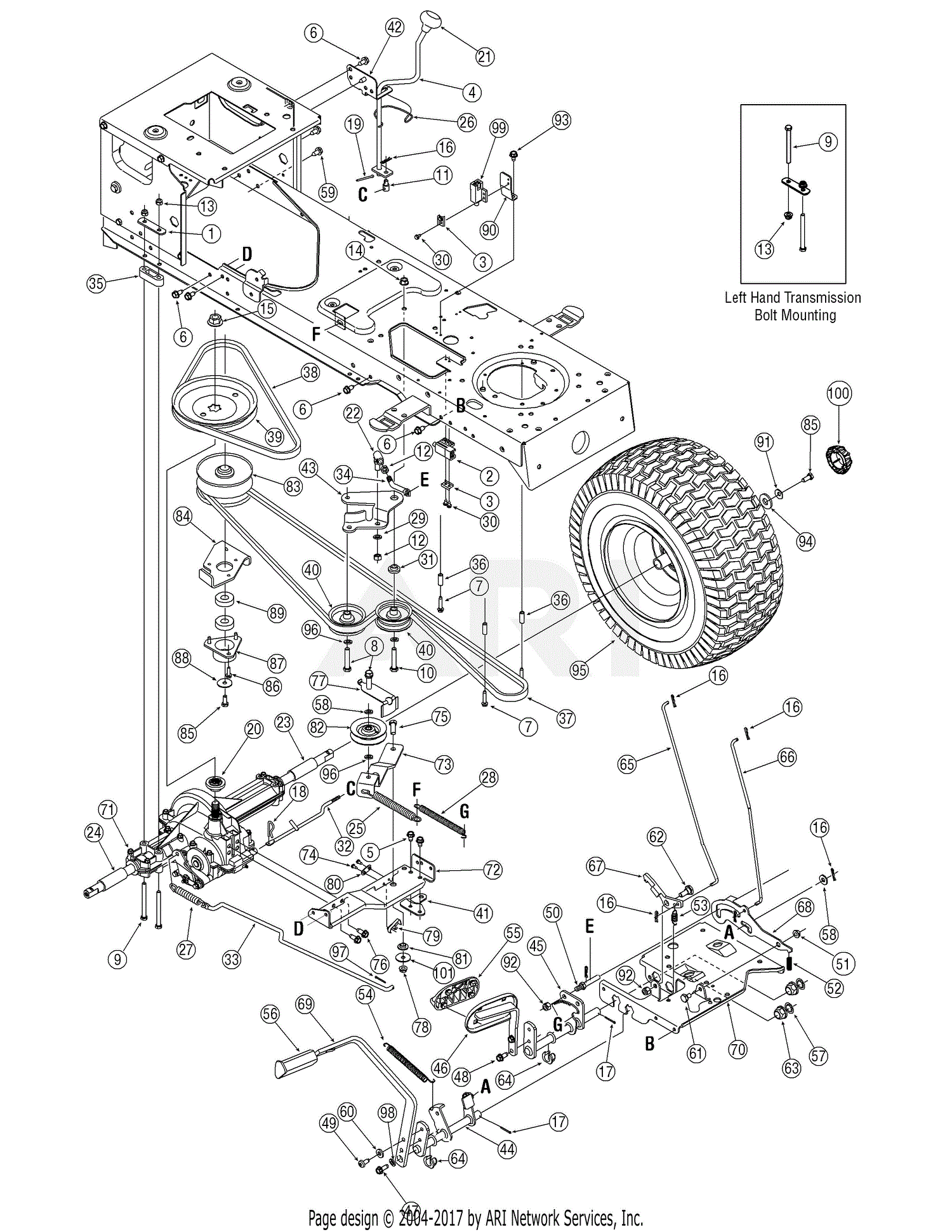 Mtd 13an601h729  2006  Parts Diagram For Drive
