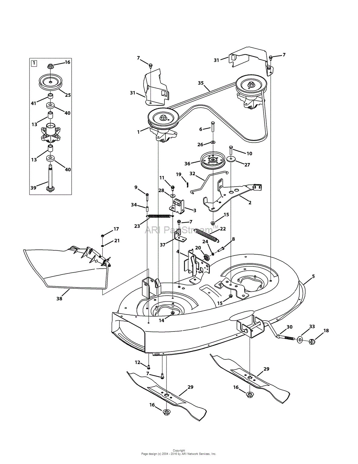 MTD 13WC762F065 (2011) Parts Diagram for Mower Deck 38-Inch