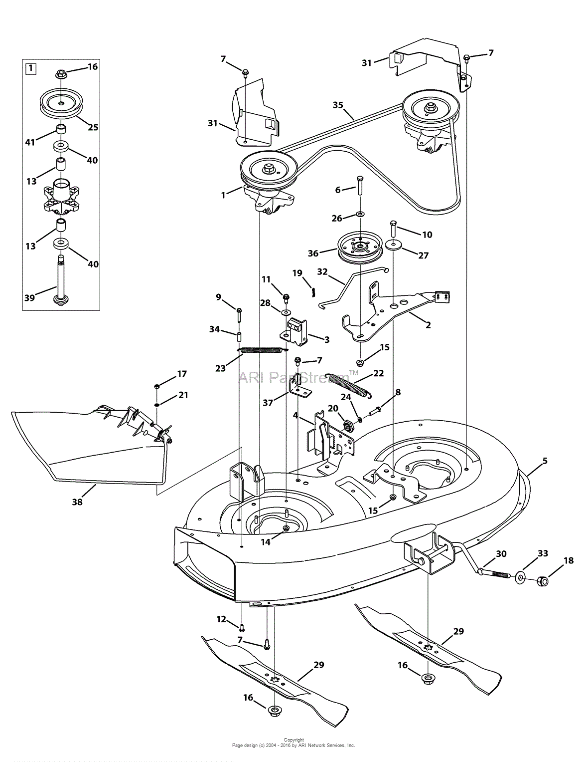 MTD 13W1762F065 (2012) Parts Diagram for Mower Deck 38-Inch