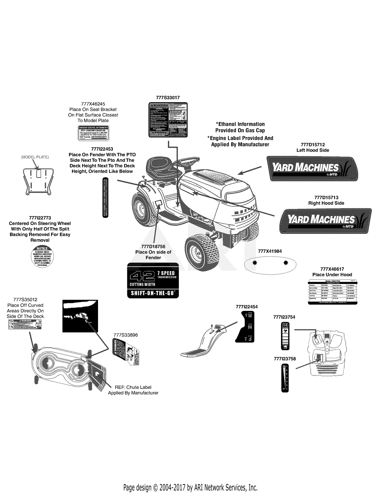 Mtd 13an775s000 (2013) Parts Diagram For Label Map 13an775s000