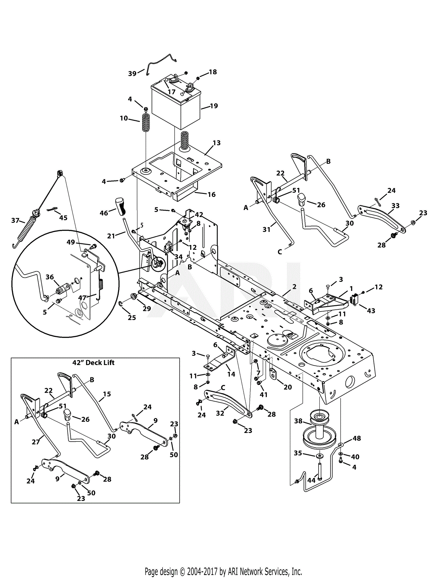 MTD 13A2775S000 (2015) Parts Diagram for Frame & PTO Lift cub cadet wiring schematic 
