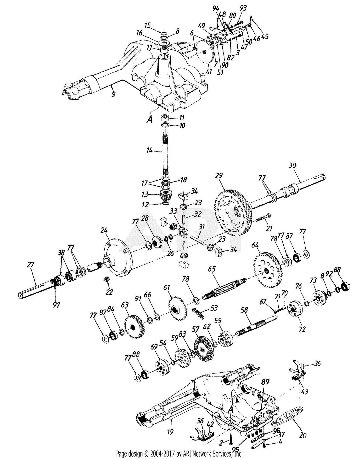 MTD 146K828H000 (1996) Parts Diagram for Transmission Assembly