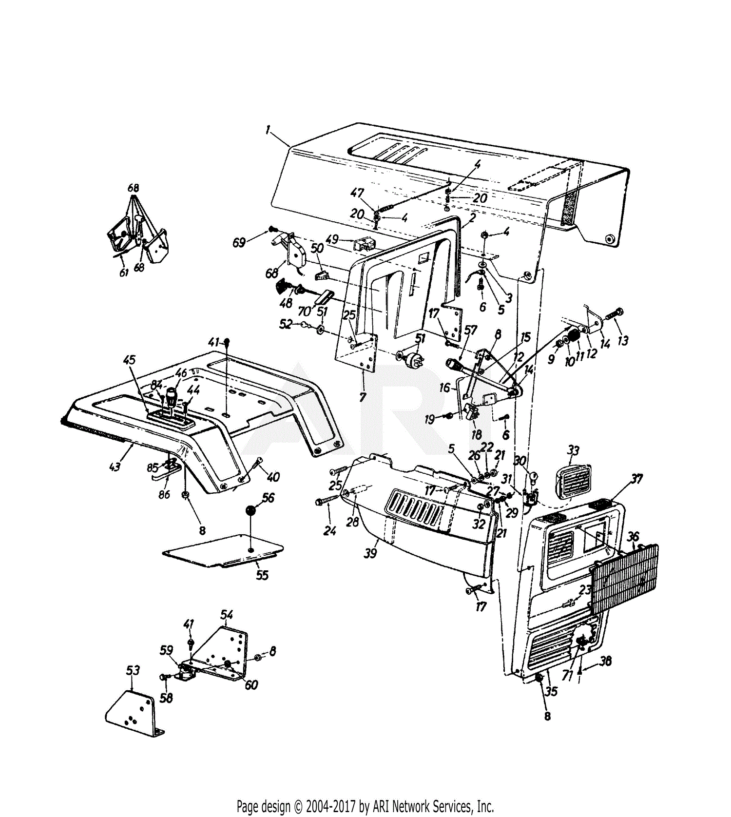 Mtd 14as83ah000  1997  Parts Diagram For Dash  Side Panel
