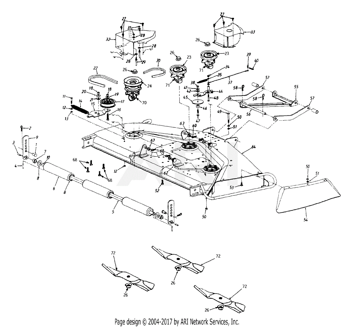 MTD 14AI825P352 (1999) Parts Diagram for Deck Assembly P