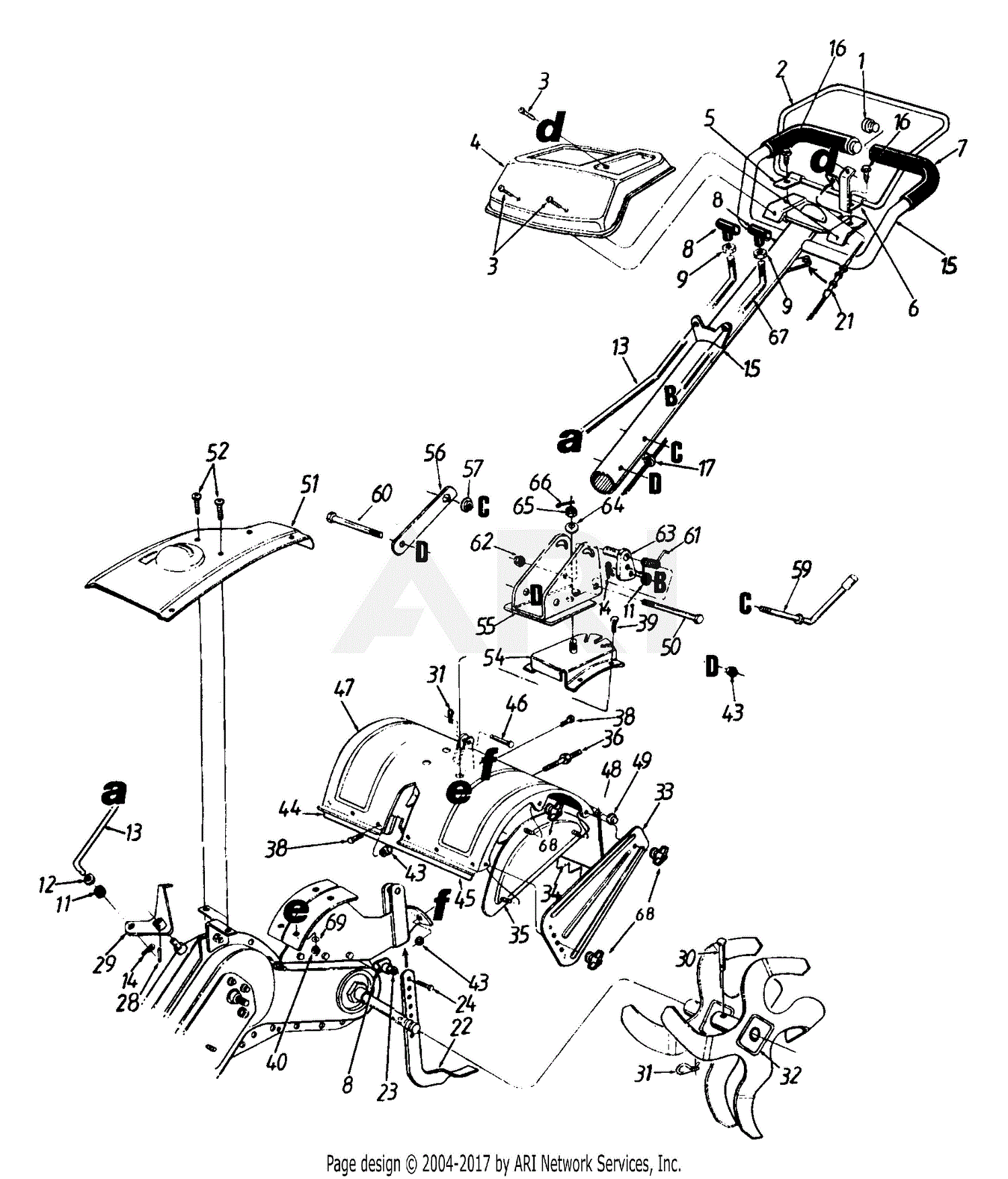 MTD 21A-422B129 (2000) Parts Diagram for General Assembly