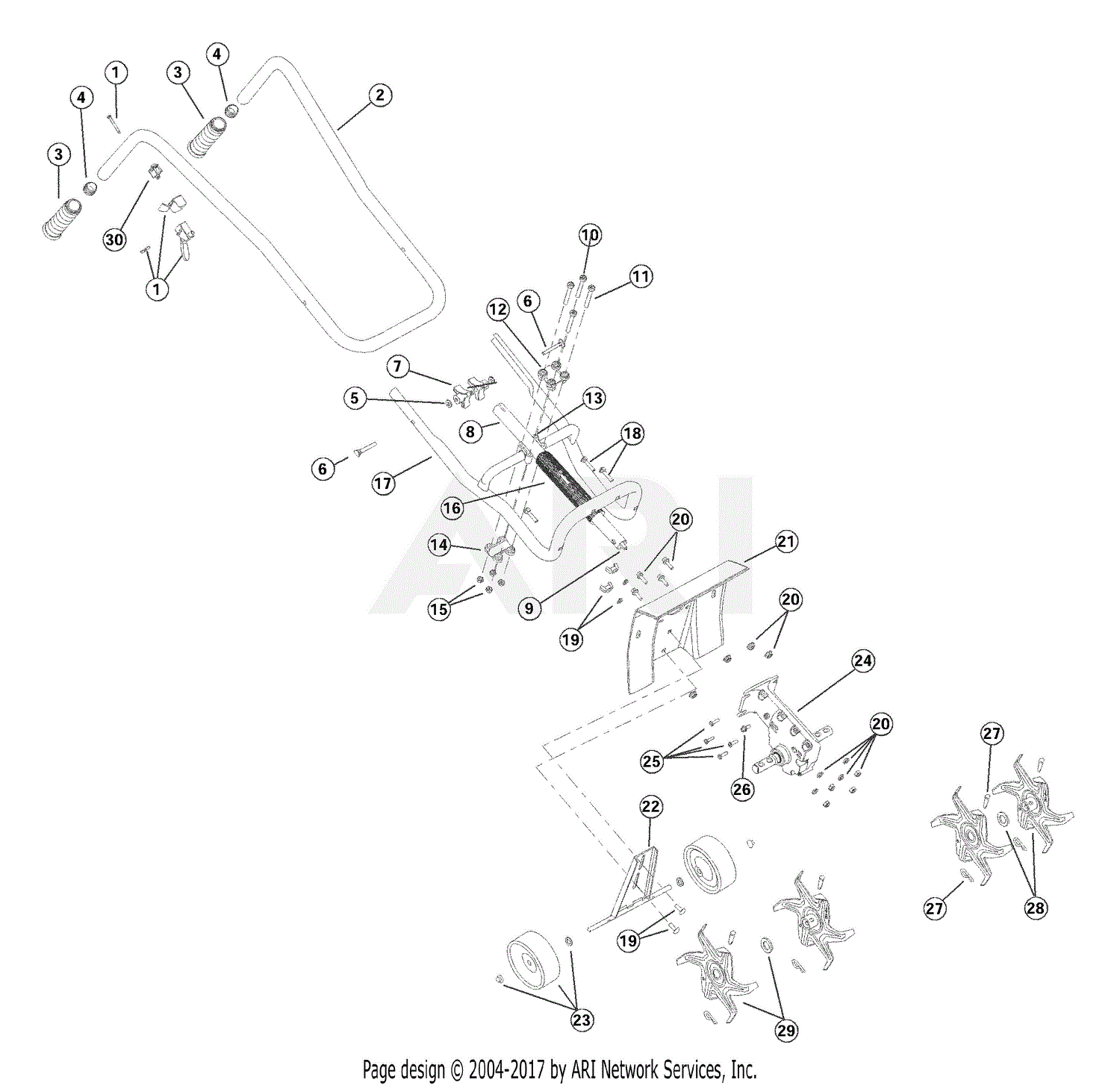 MTD 121R 21A-121R700 21A-121R700 121R Parts Diagram for General Assembly