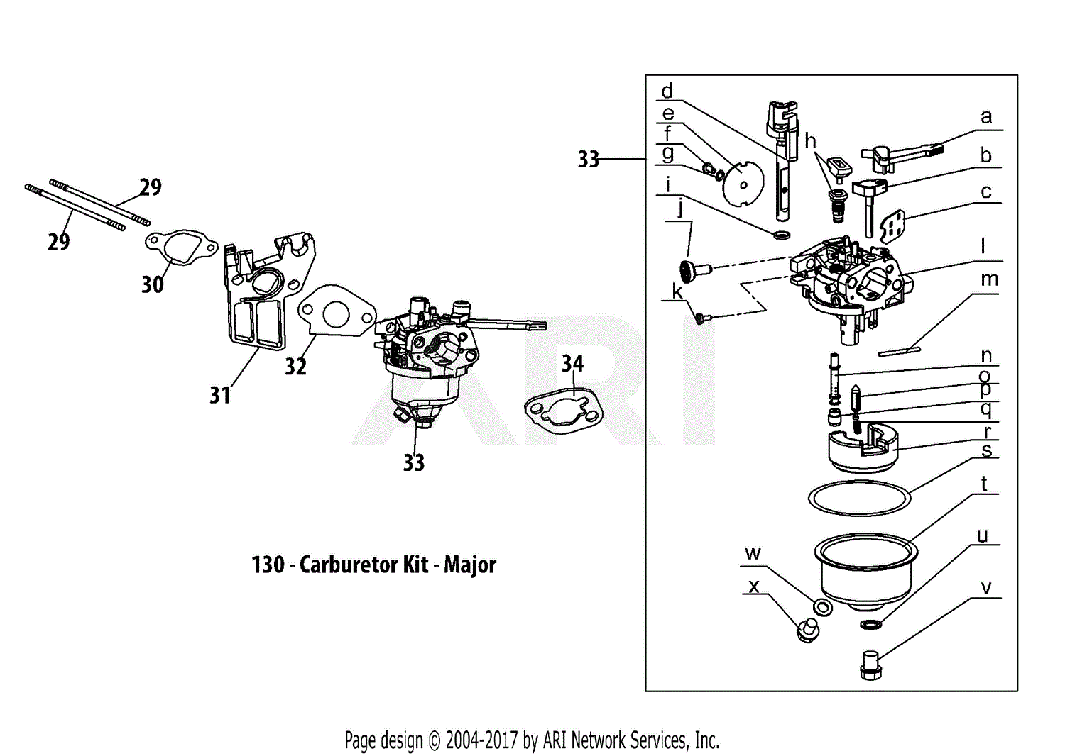 MTD 21AA40M7752 (2015) Parts Diagram for 170AUA Carburetor
