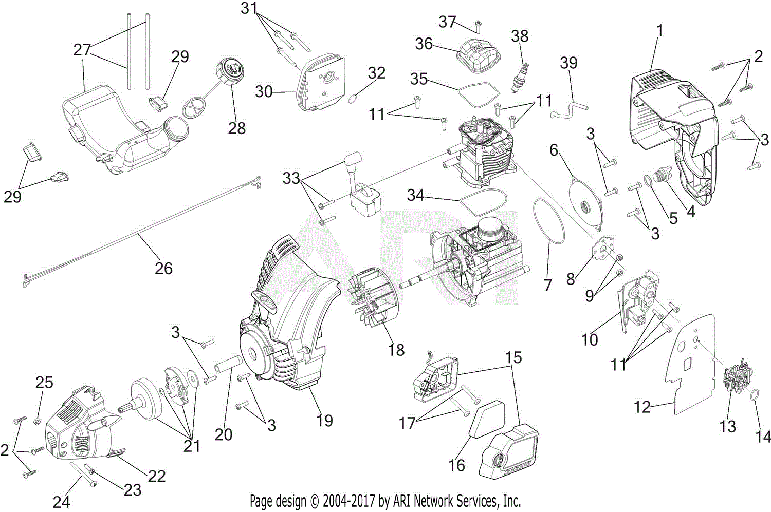 MTD Y146EC 21AK146G800 Parts Diagram for Engine Assembly