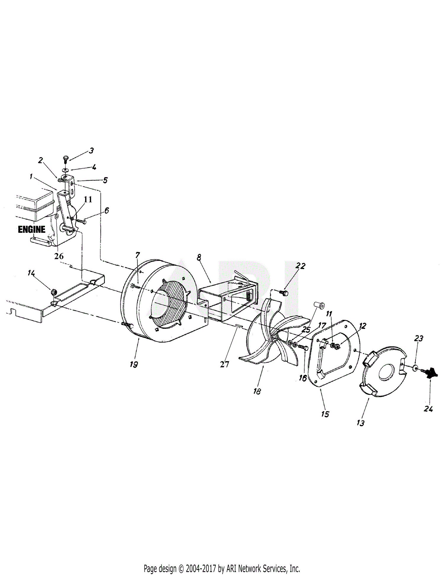 MTD 24A-657E729 (2005-2) Parts Diagram for Impeller