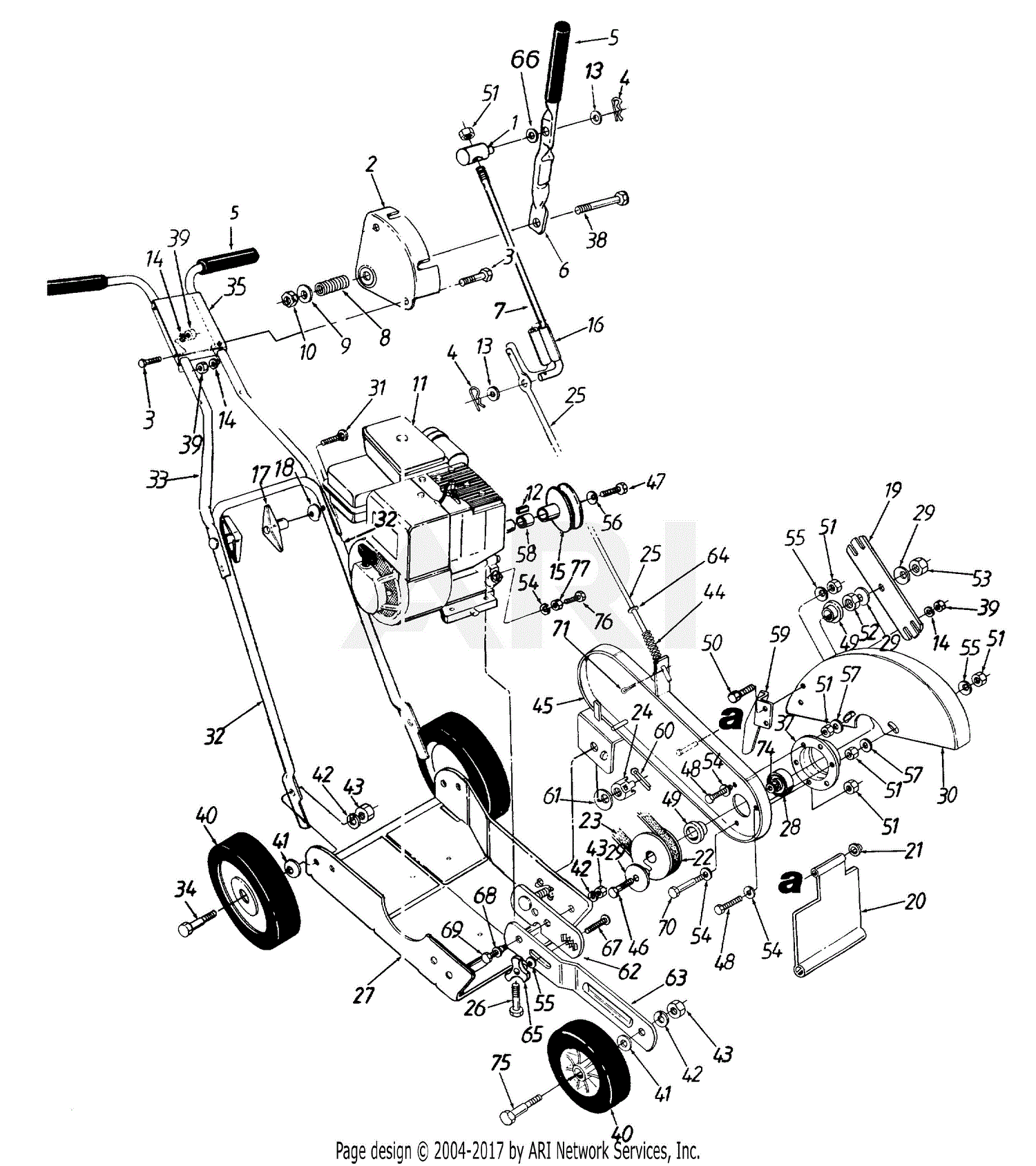 MTD 25A-546-301 (1997) Parts Diagram for Edger