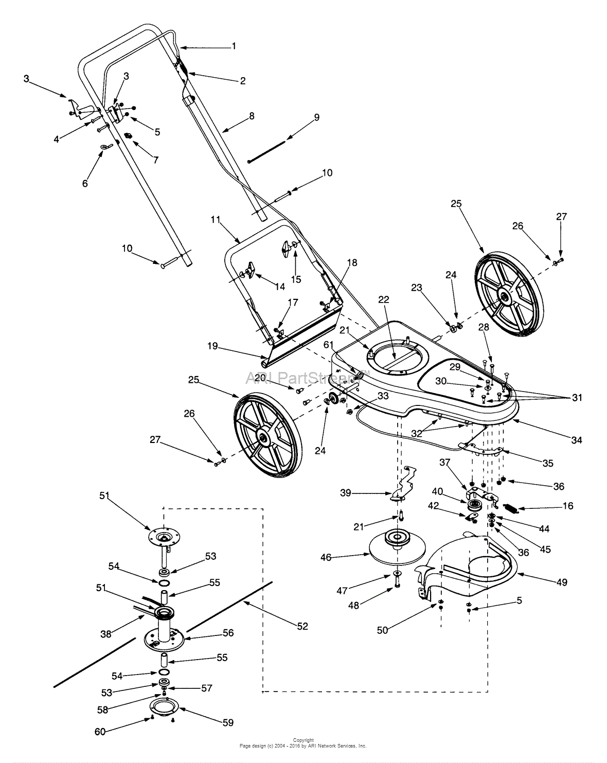 MTD 25A-208G013 (2001) Parts Diagram for General Assembly