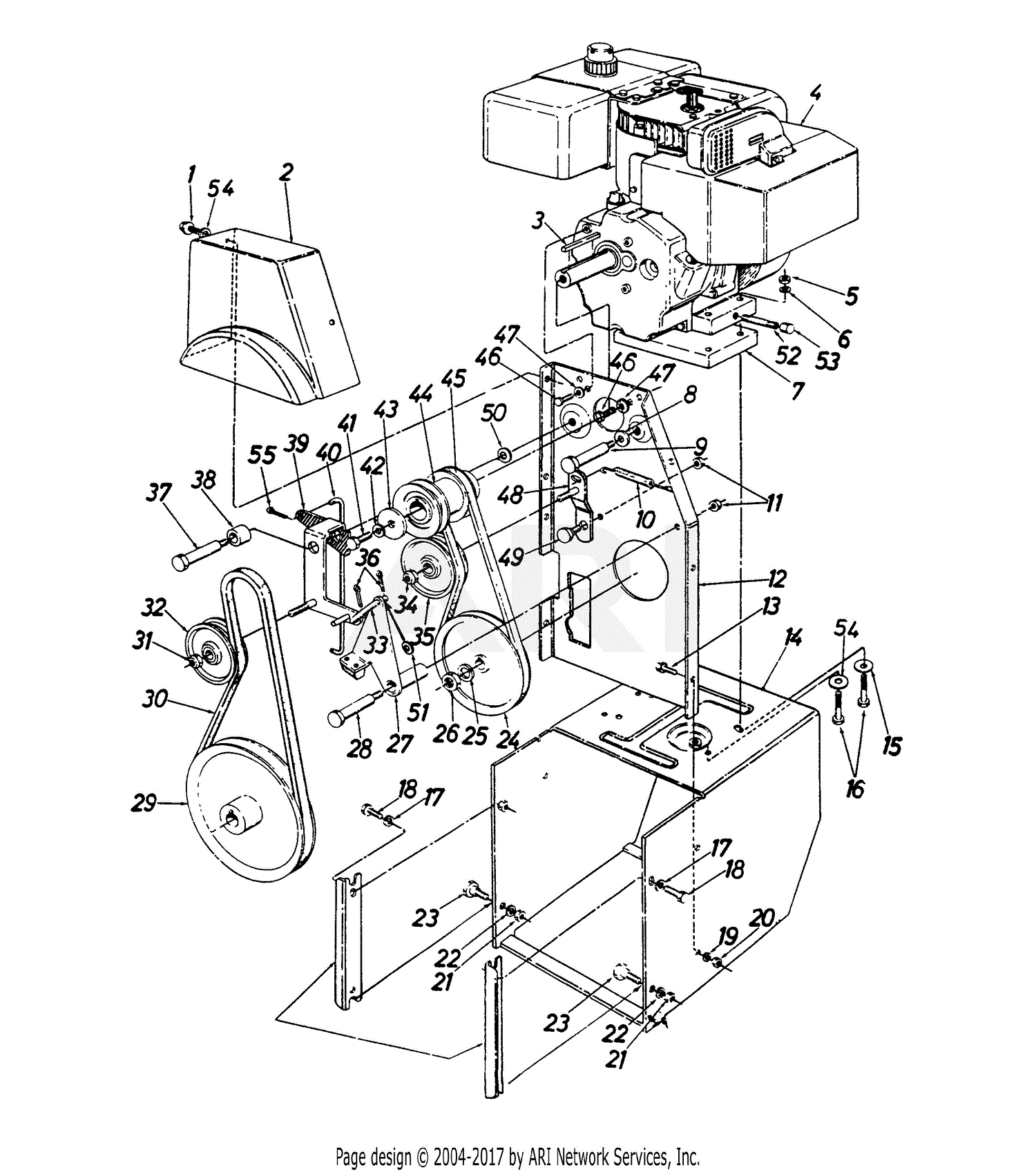 Mtd 316e980i000  1996  Parts Diagram For Belt Drive