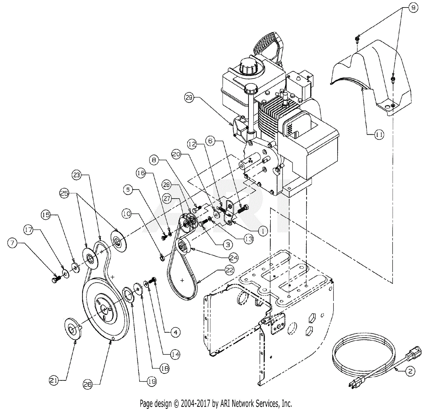 MTD 31AE614E149 (1998) Parts Diagram for Belt Drive