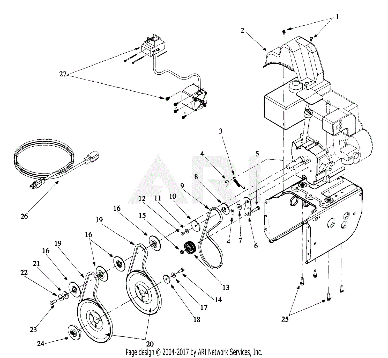 Mtd 31ae762f013  1999  Parts Diagram For Engine And V
