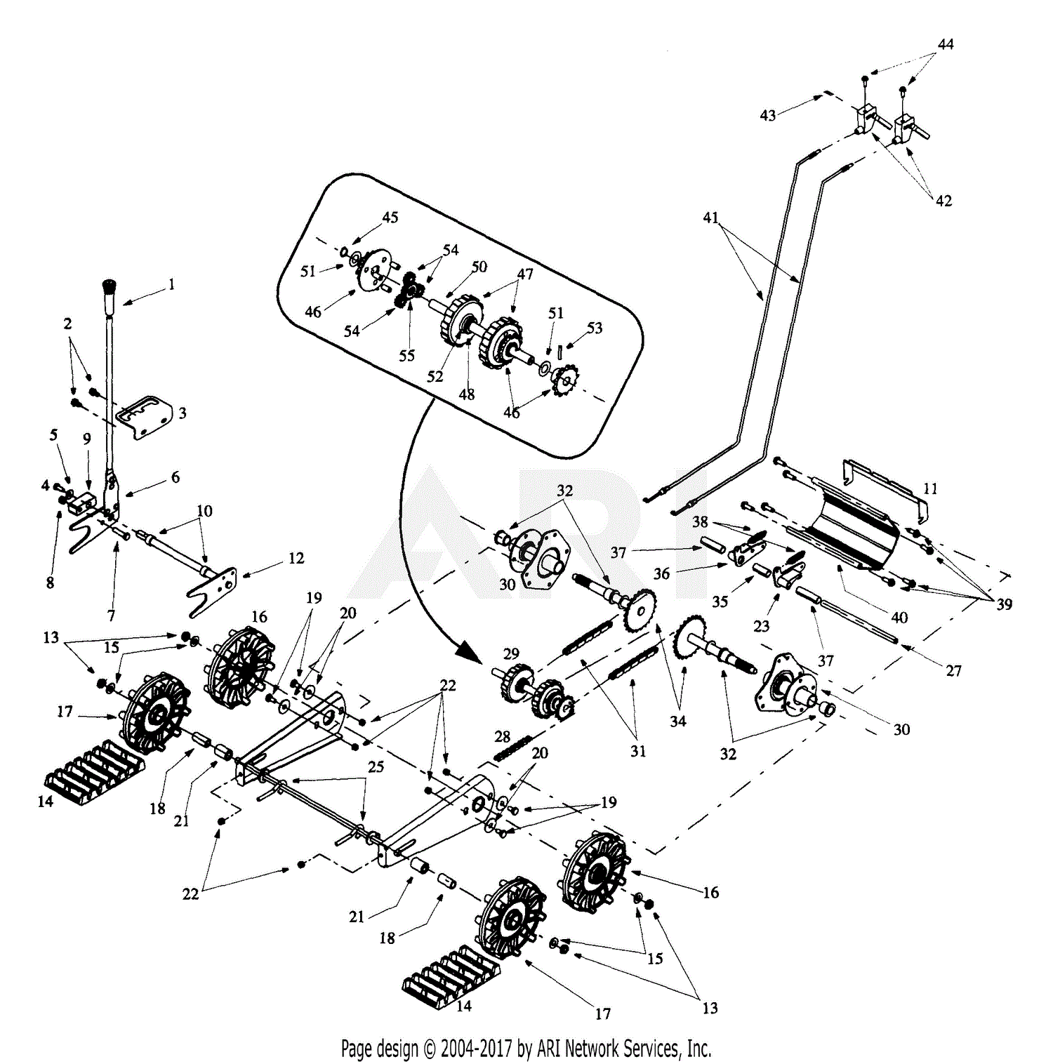 MTD 31AE762F013 (1999) Parts Diagram for Track Assembly