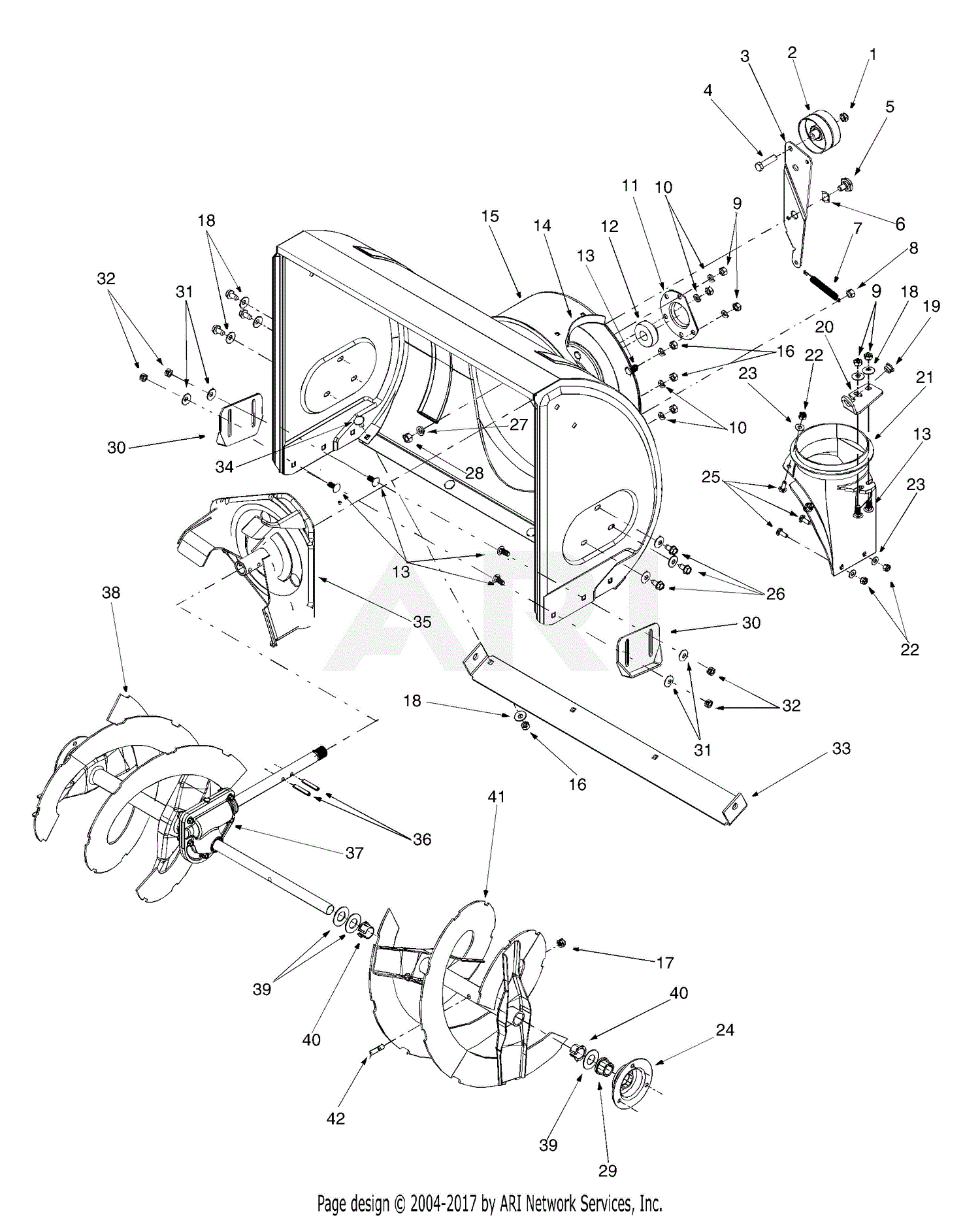 MTD 31AE762F013 (2000) Parts Diagram for Blower Housing