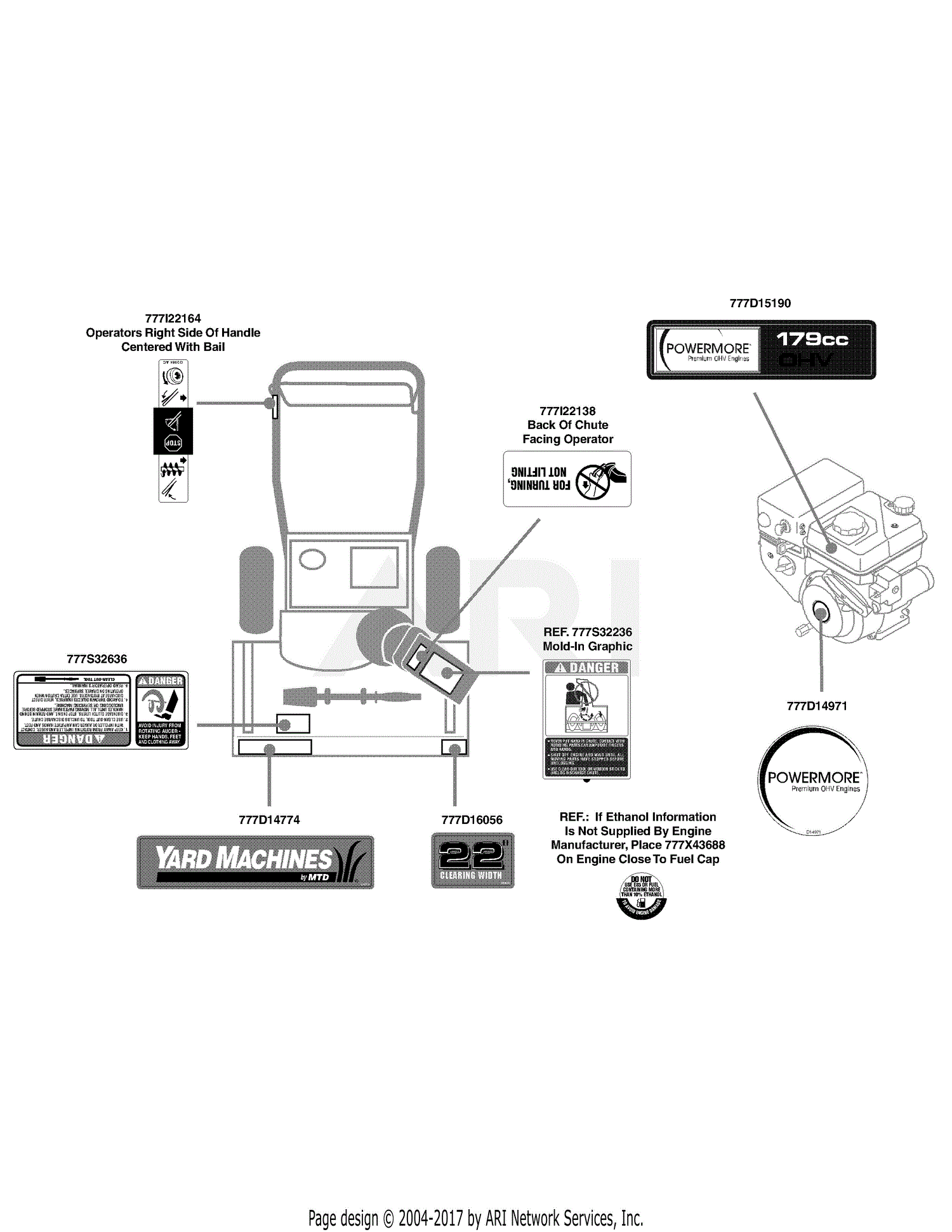 MTD 31A-32AD700 (2011) Parts Diagram for Label Map Yard Machines