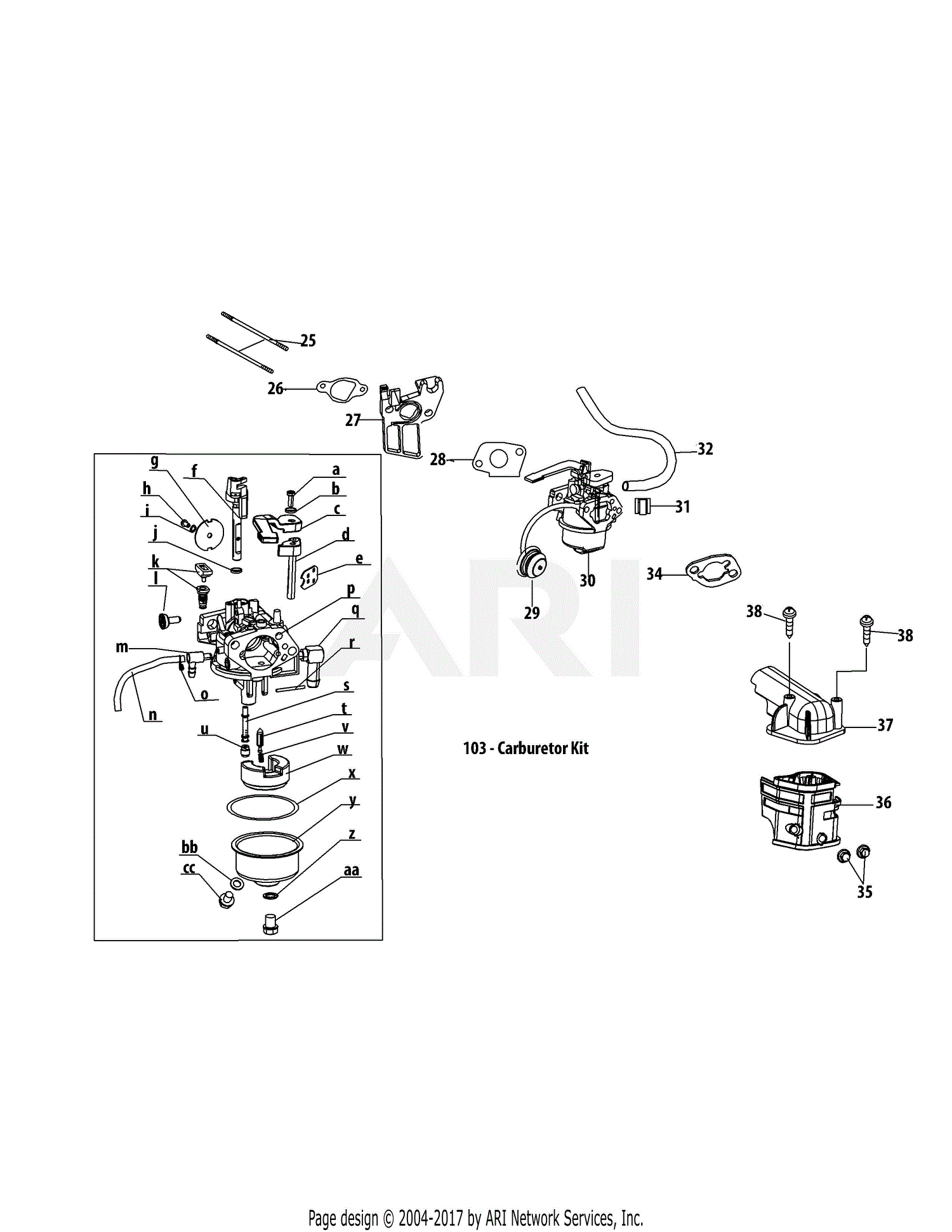 MTD 31A2M1E700 (2014) Parts Diagram for 161JWA12 Carburetor