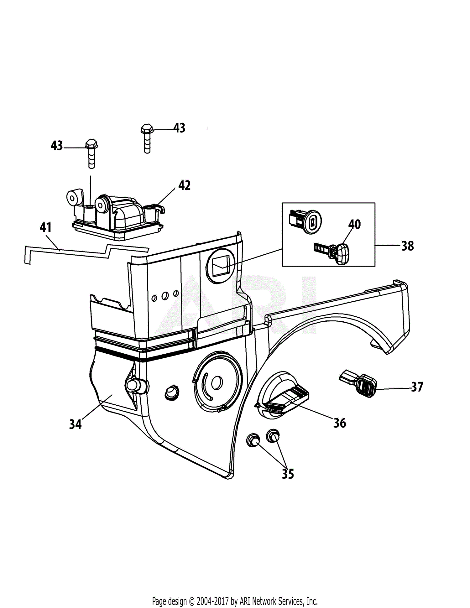 MTD 31A32AD752 (2015) Parts Diagram for 165SUC Engine Shroud