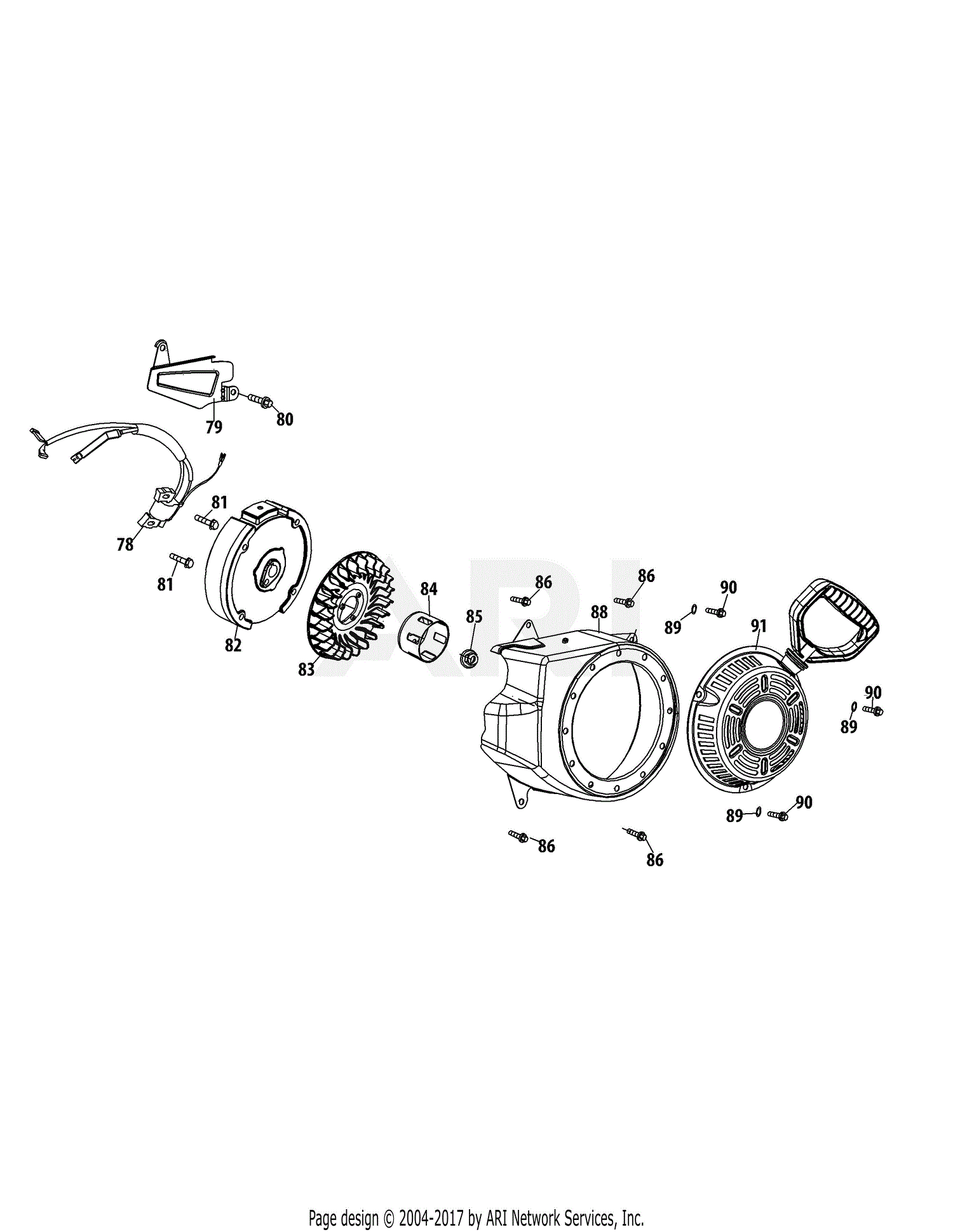 MTD 31A32AD752 (2015) Parts Diagram for 165SUC Flywheel & Blower Housing